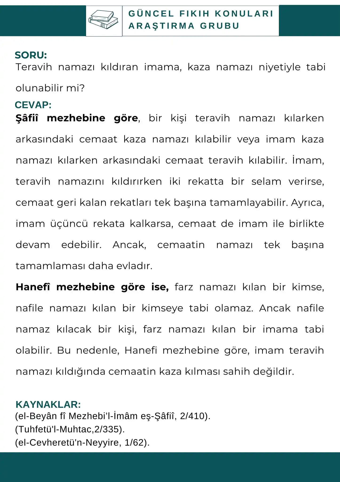 (Güncel Fıkıh Konuları) فقه النوازل  post