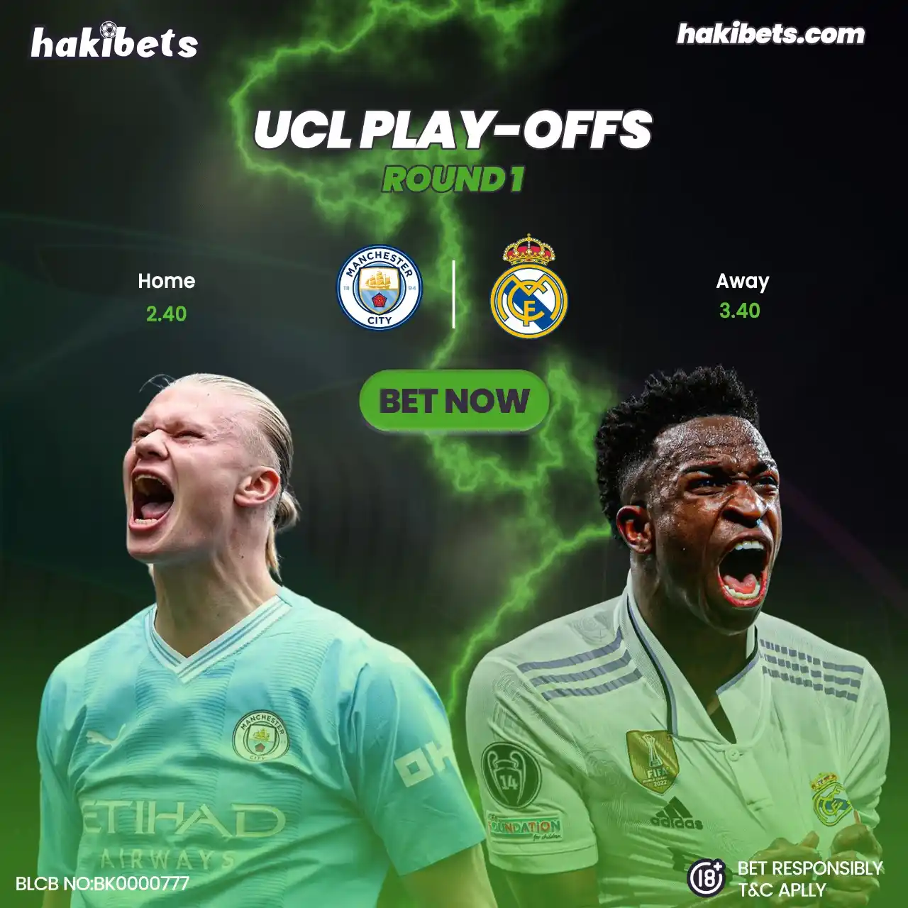 Image from Hakibets Kenya: CHAMPIONS LEAGUE SHOWDOWN! 🔥⚽ Man City vs. Real Madrid TONIGHT! 🏆💥 ...