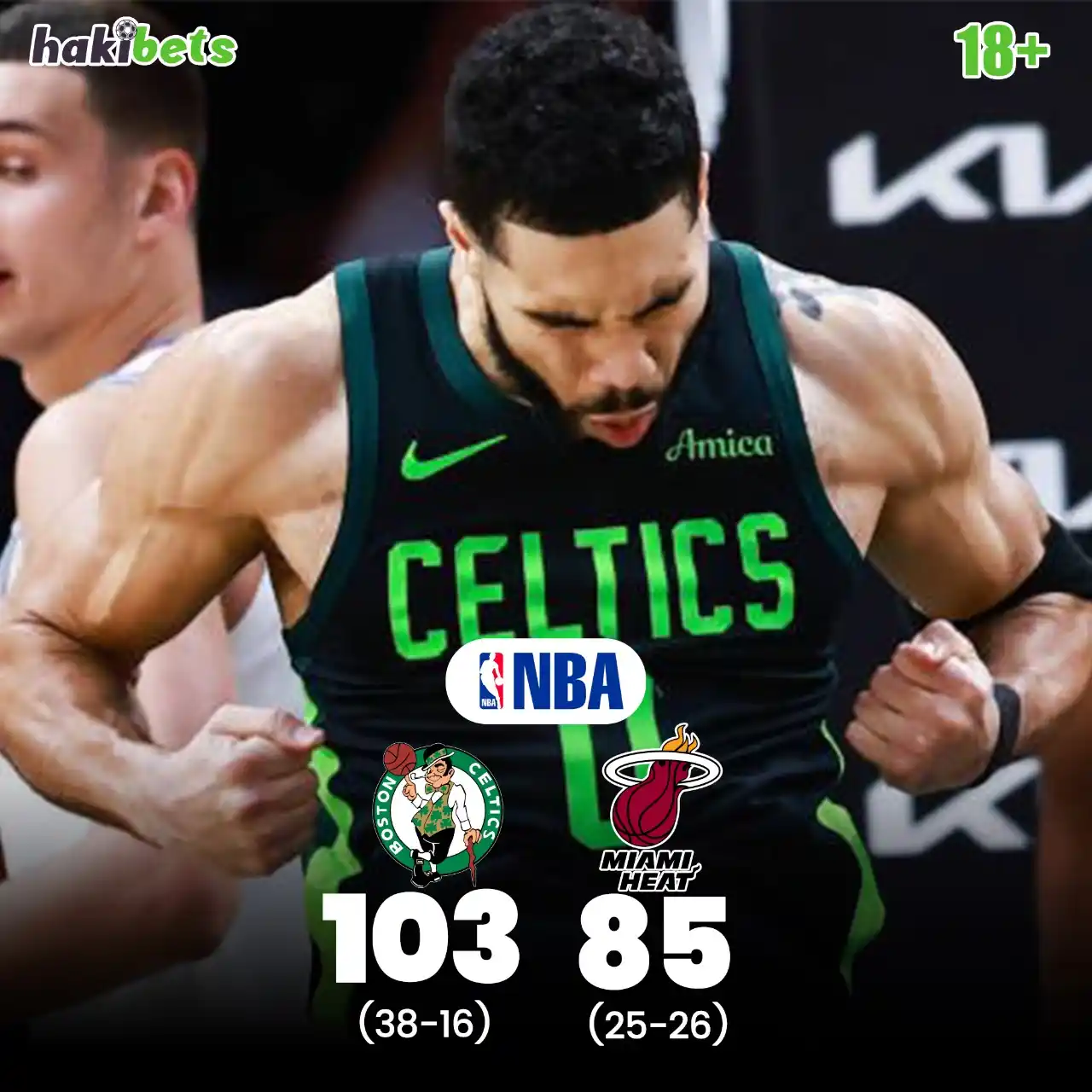 Image from Hakibets Kenya: BOSTON TOO STRONG! 🏀💥 Celtics take down the Heat 103-85! 🔥 Who’s ...