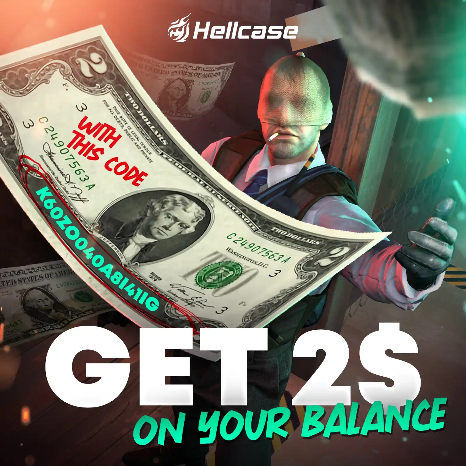 Image from Hellcase Official: What is this? This is a free Hell Code just for you! Get $2 to your ga...