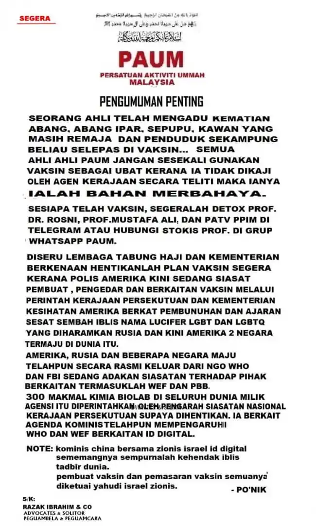 INFO BENAR GLOBAL@tolak akta 342 zalim @ PEMELIHARAAN KESELAMATAN KELUARGA post