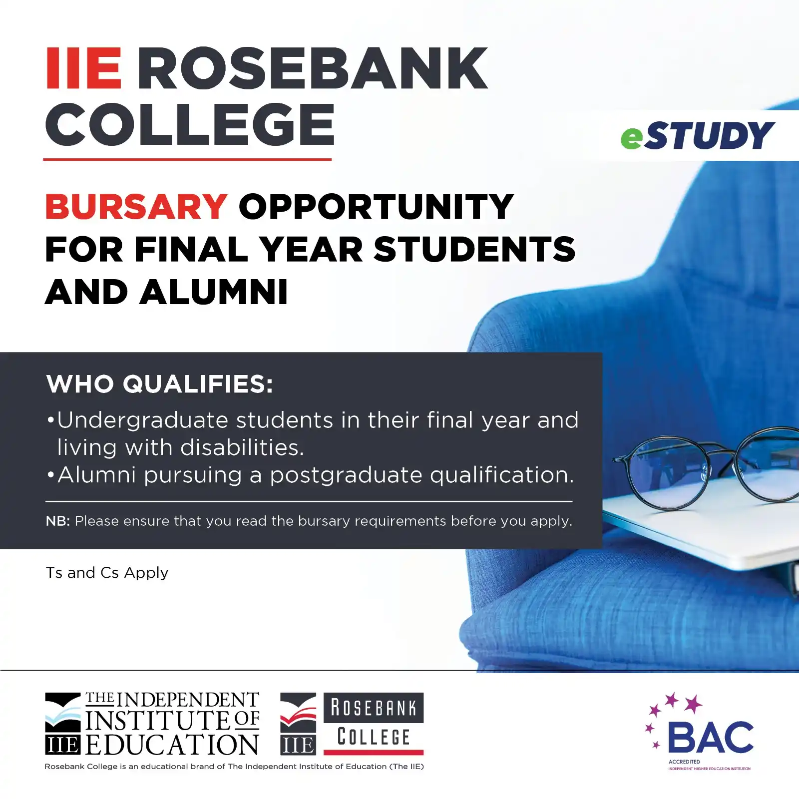Image from IIE Rosebank College: Bursary Opportunity | The IIE Rosebank College Alumni Desk and eStudy ...