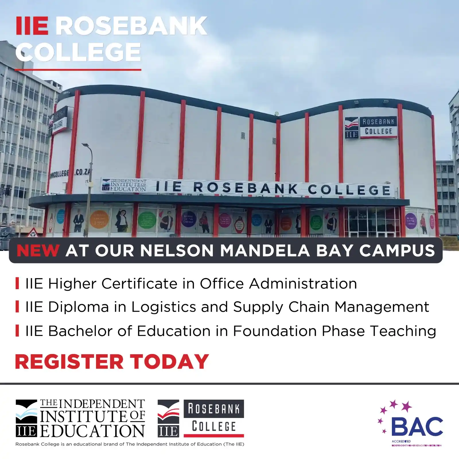Image from IIE Rosebank College: Nelson Mandela Bay Campus | Registrations for 2025 are open. Follow th...
