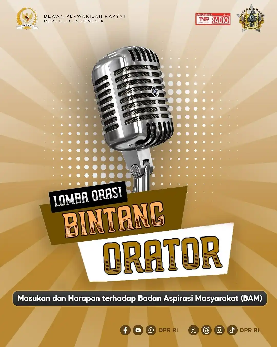 Image from Info Lomba: Televisi dan Radio Parlemen Setjen DPR RI mengadakan Lomba Orasi Binta...