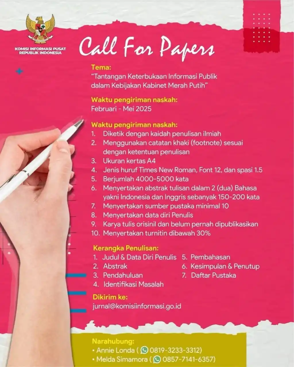 Image from Info Lomba: CALL FOR PAPERS 2025 . . . . Komisi Informasi Pusat membuka kesempatan...