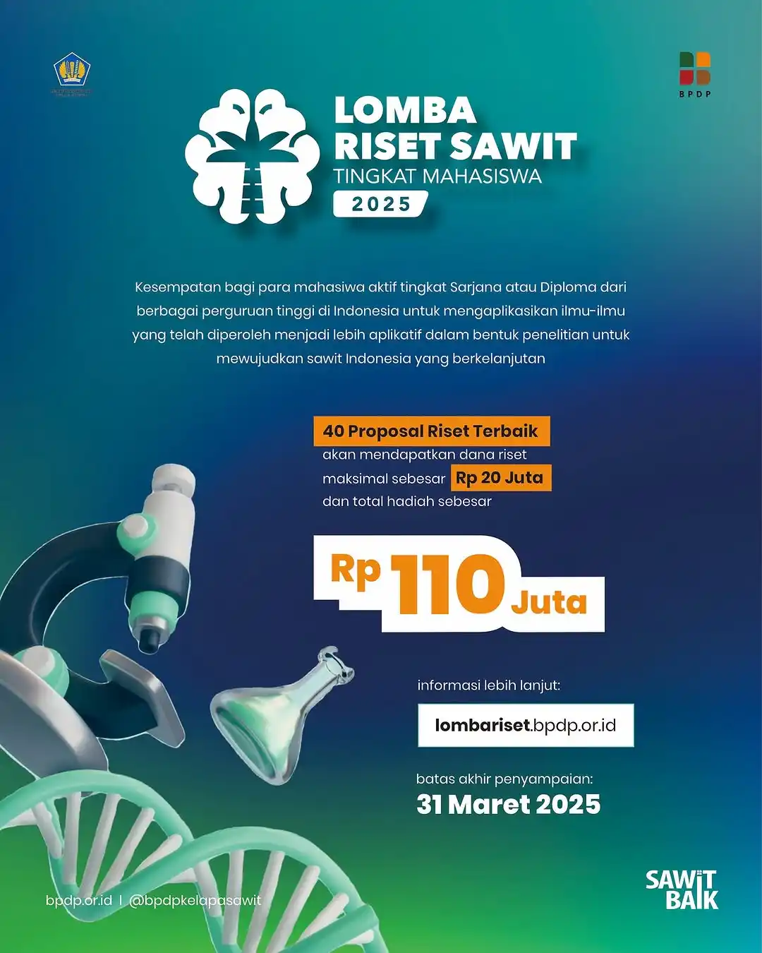 Image from Info Lomba: Lomba Riset Sawit Nasional 2025, Gratis 🆓 . . . . . . Halo Sobat Pen...