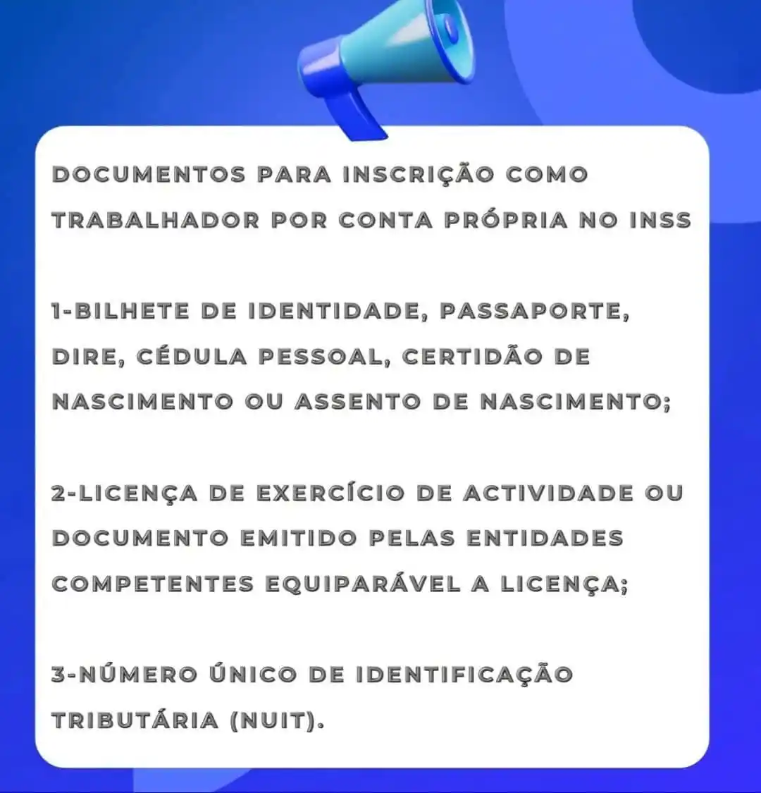 INSS MOÇAMBIQUE post