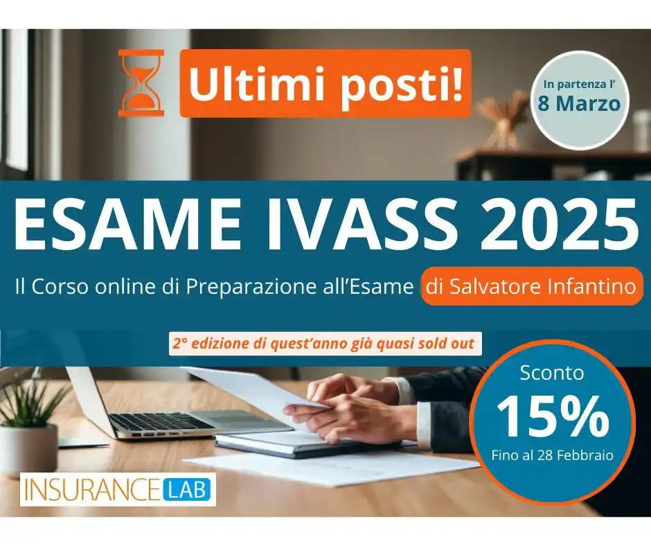 Image from IO Assicuro: 🚨Ultima settimana di sconto 15%! 🚨  Corso Esame IVASS 2025 per Agent...