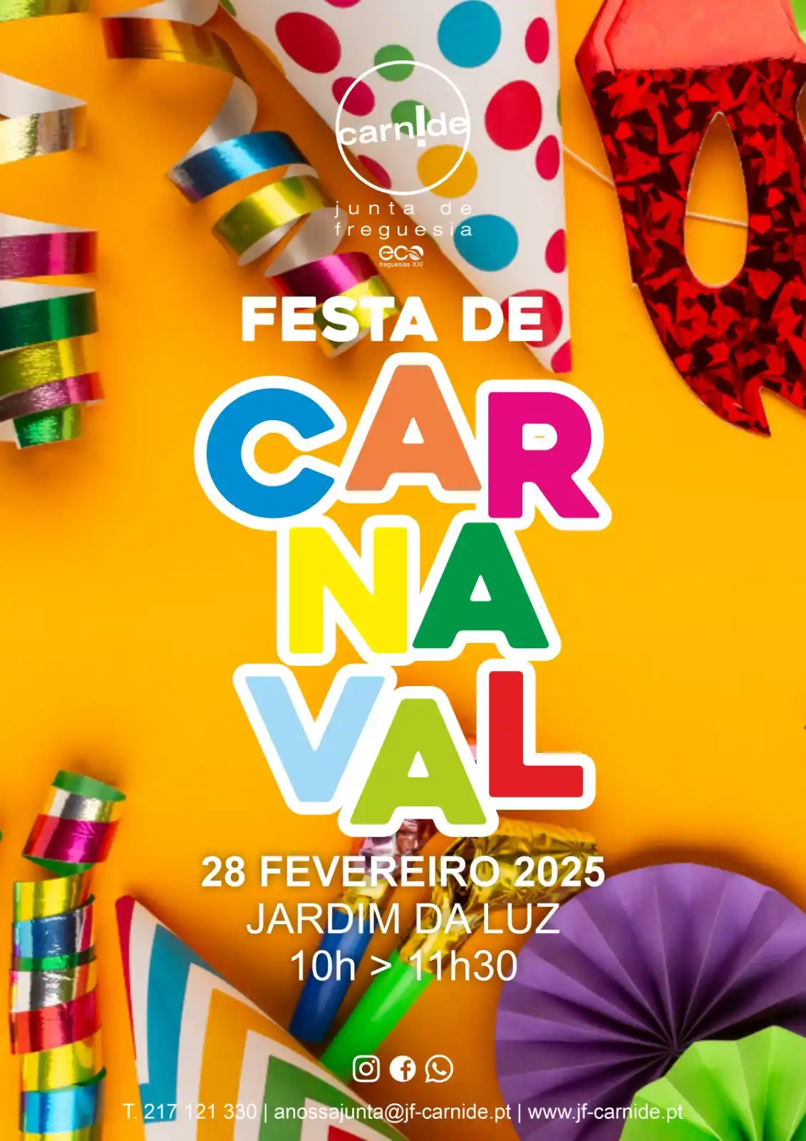 Image from JF CARNIDE (Lisboa): 🎉FESTA DE CARNAVAL 🎊 Está tudo pronto para mais um Carnaval? Este d...