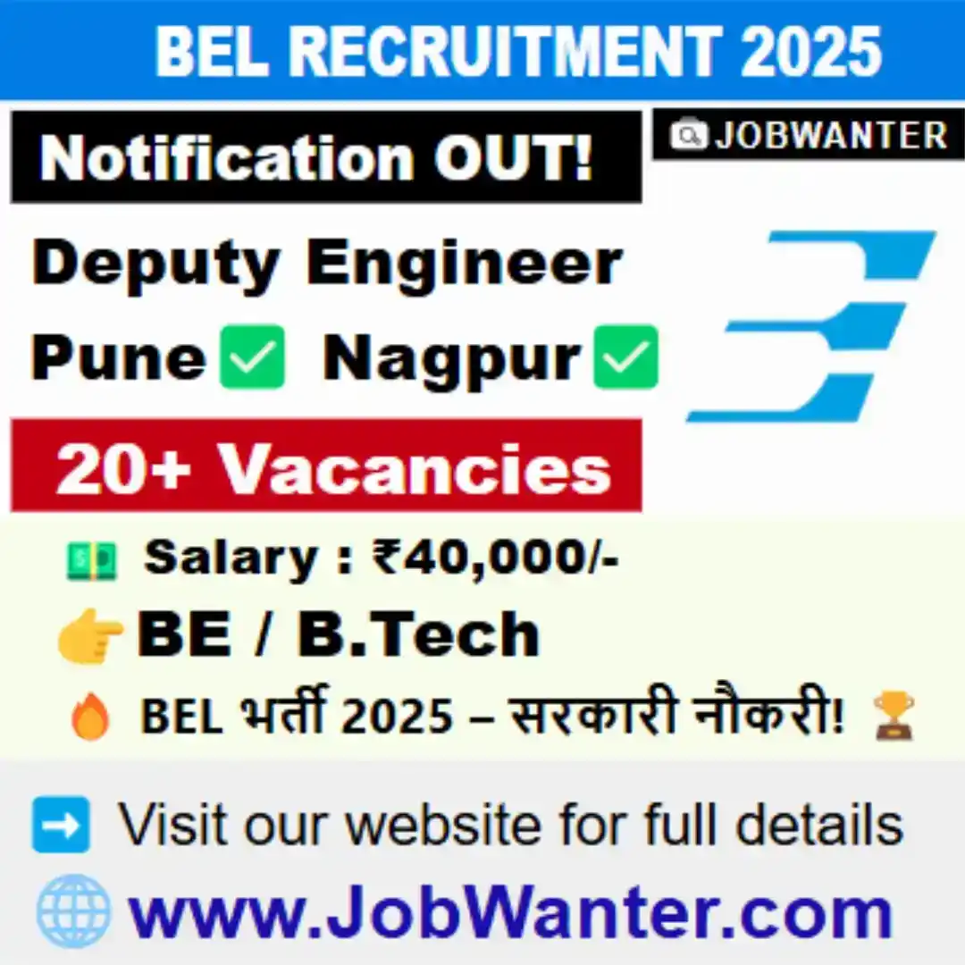 Image from JobWanter: 📢 BEL Deputy Engineer 2025 <a class="text-blue-500 hover:underline c...