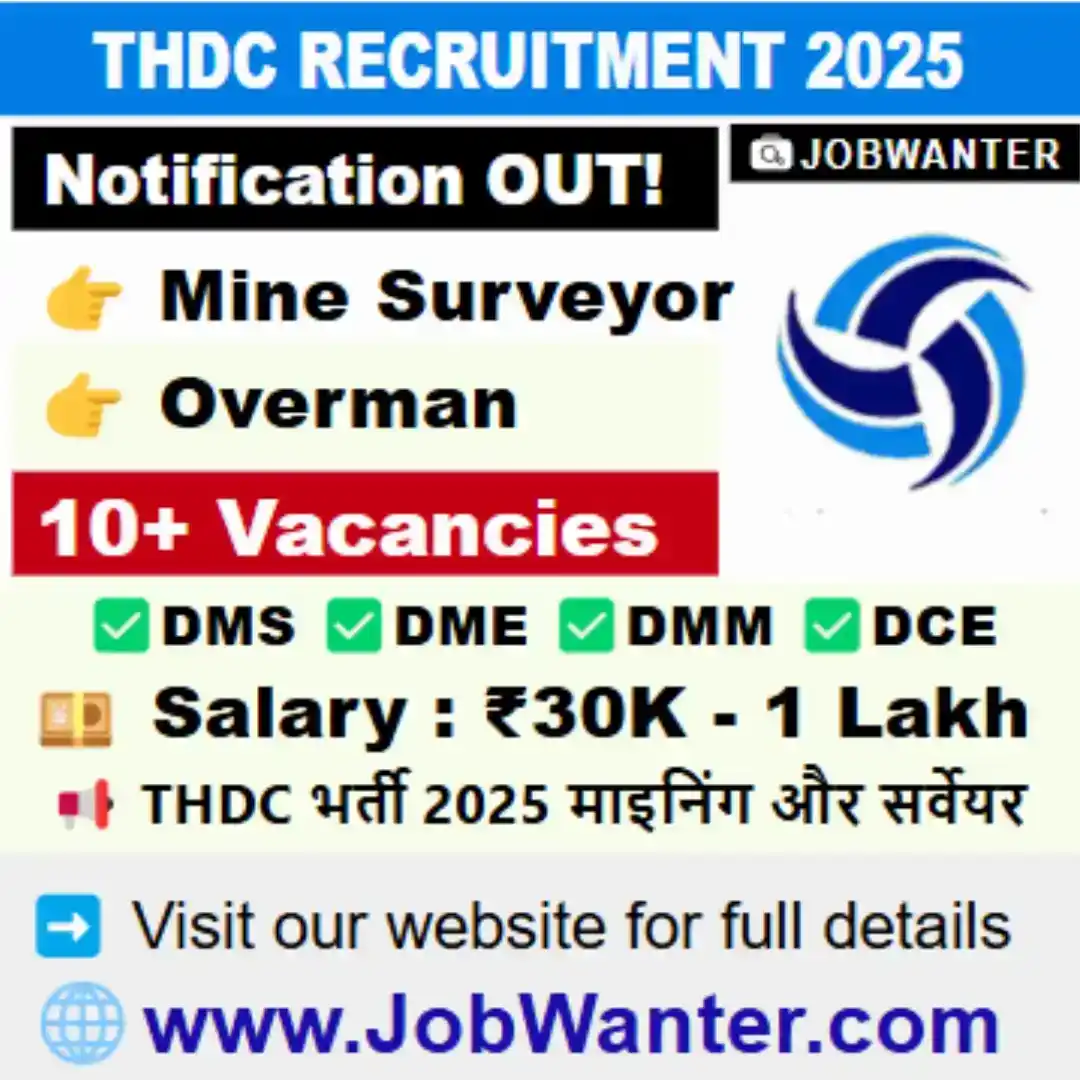 Image from JobWanter: 📢 THDC Recruitment 2025 – Apply Now! 🚀 <a class="text-blue-500 hove...