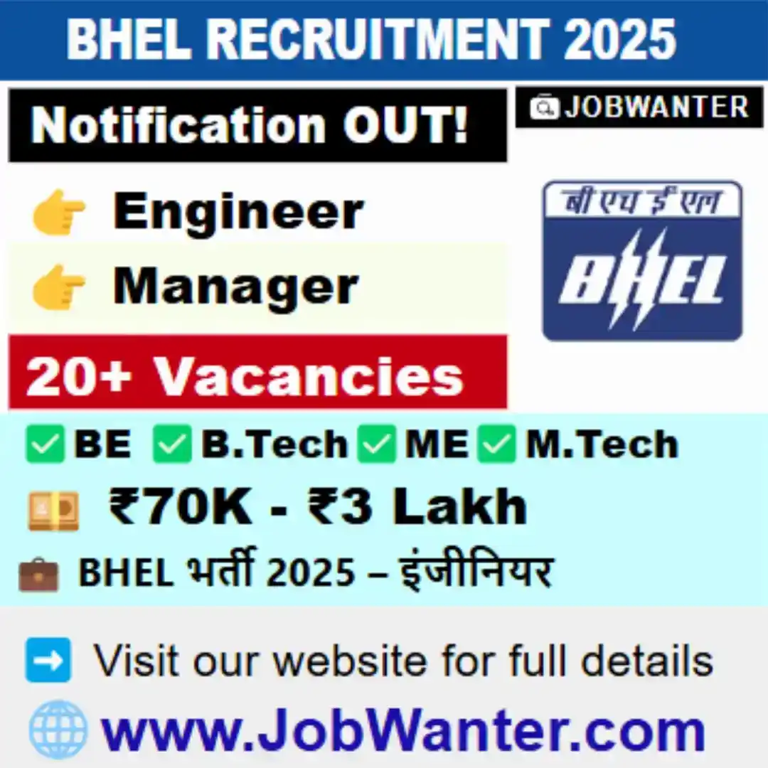 Image from JobWanter: 📢 BHEL Recruitment 2025🔥 <a class="text-blue-500 hover:underline c...