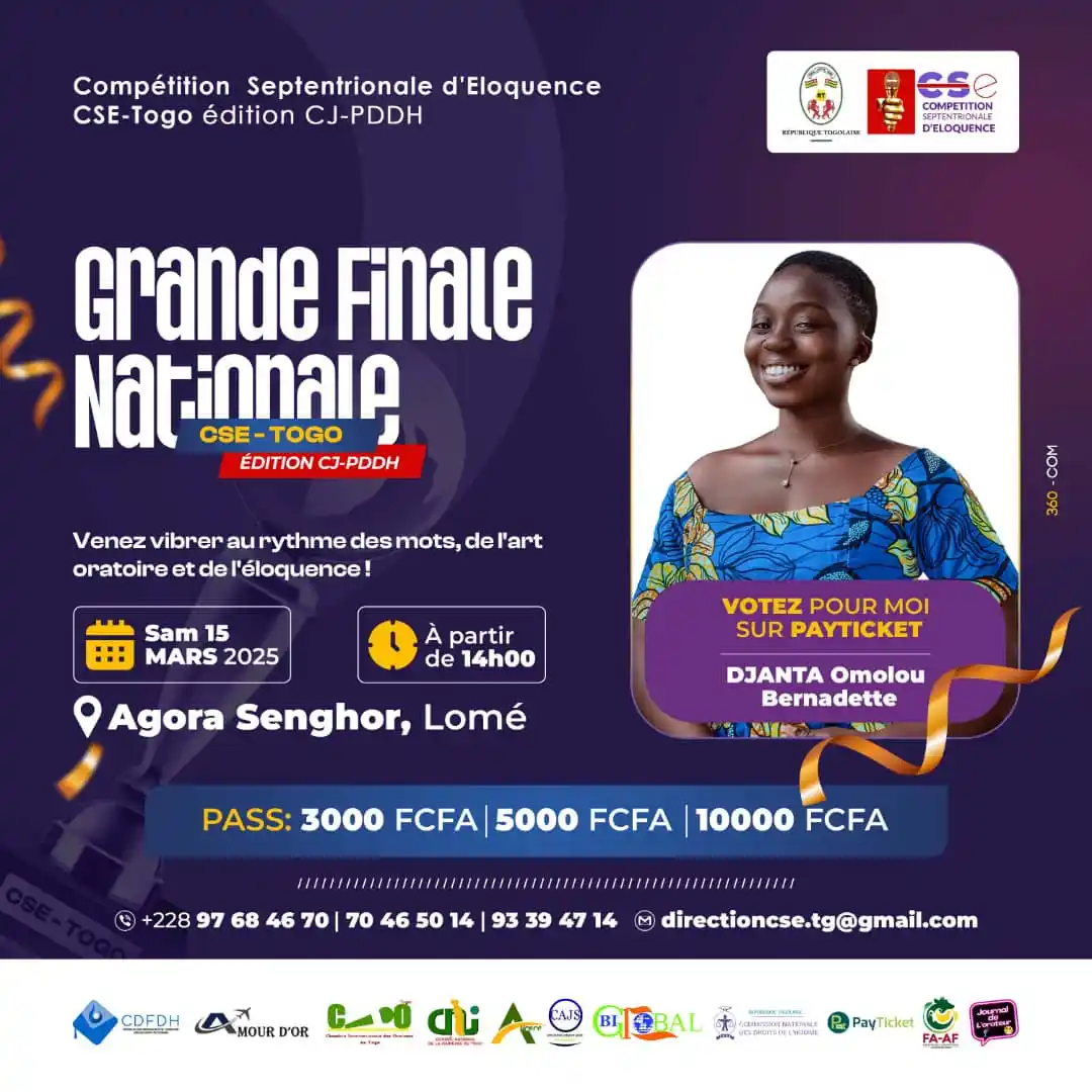 Image from Journal De L'orateur 228🇹🇬🎙️❤️: 📢 GRANDE FINALE NATIONALE – COMPÉTITION SEPTENTRIONALE D'ÉLOQUENCE CS...