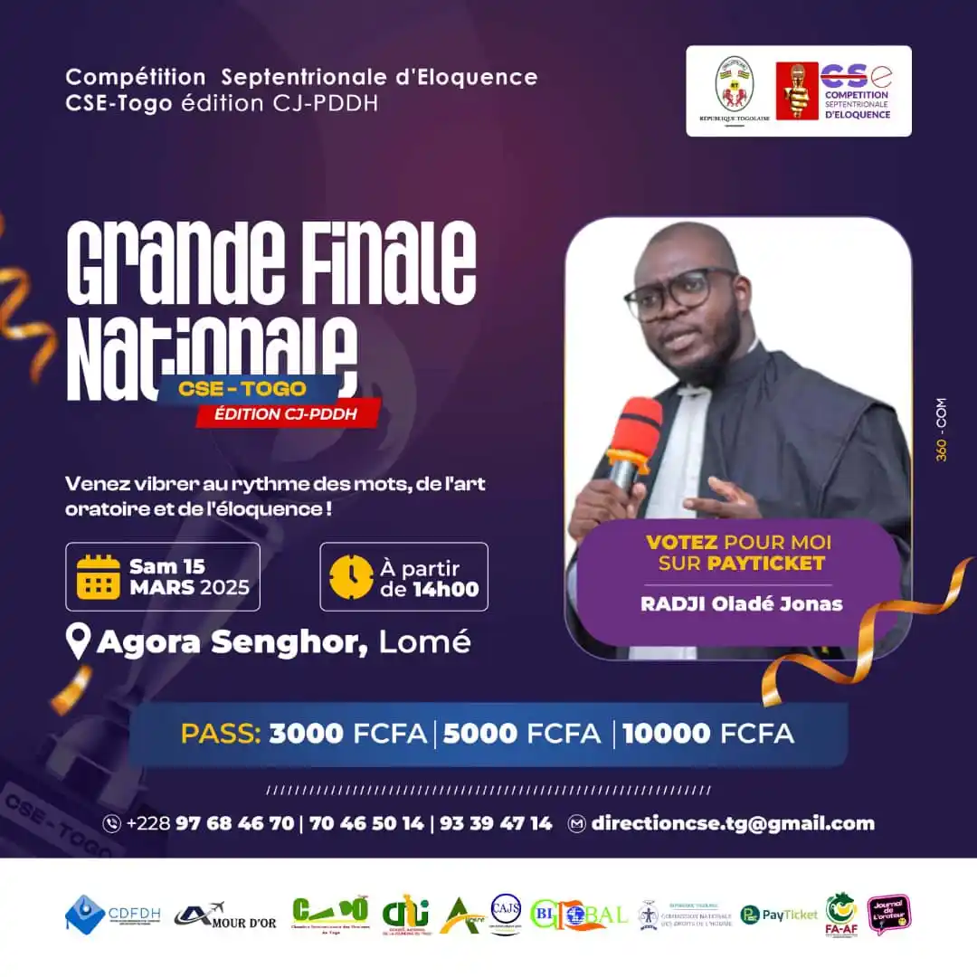 Image from Journal De L'orateur 228🇹🇬🎙️❤️: 📢 GRANDE FINALE NATIONALE – COMPÉTITION SEPTENTRIONALE D'ÉLOQUENCE CS...