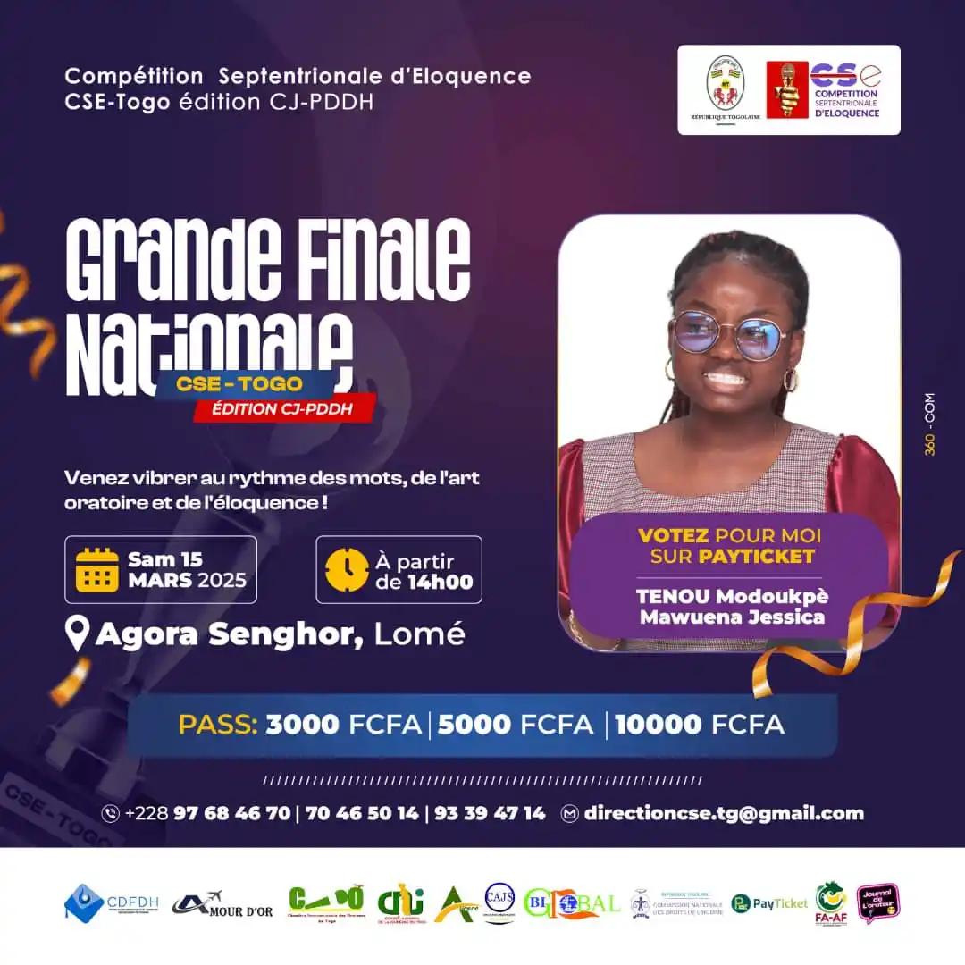 Image from Journal De L'orateur 228🇹🇬🎙️❤️: 📢 GRANDE FINALE NATIONALE – COMPÉTITION SEPTENTRIONALE D'ÉLOQUENCE CS...