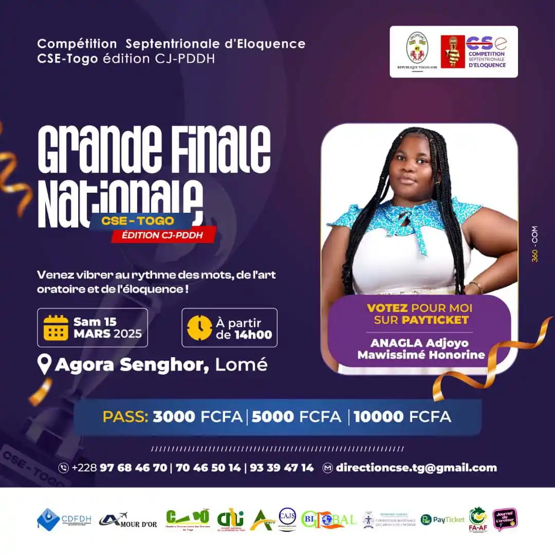 Image from Journal De L'orateur 228🇹🇬🎙️❤️: 📢 GRANDE FINALE NATIONALE – COMPÉTITION SEPTENTRIONALE D'ÉLOQUENCE CS...