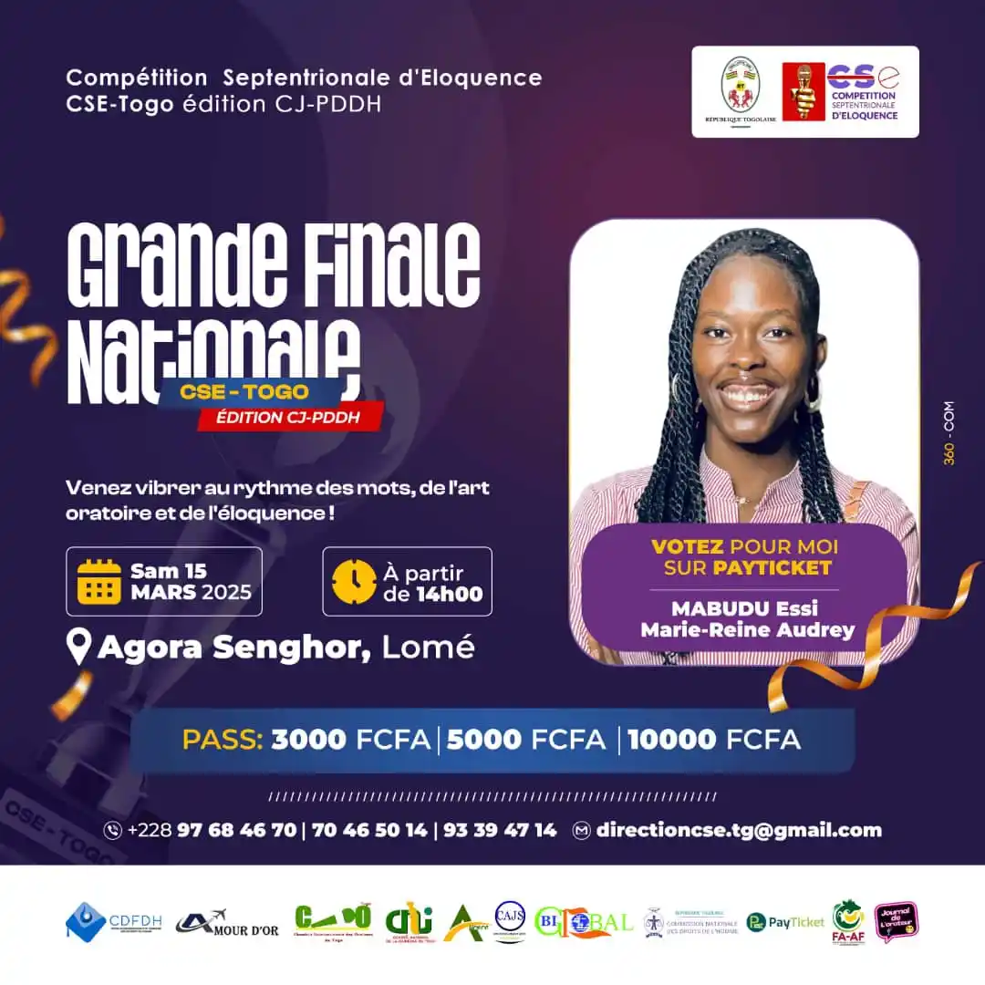 Image from Journal De L'orateur 228🇹🇬🎙️❤️: 📢 GRANDE FINALE NATIONALE – COMPÉTITION SEPTENTRIONALE D'ÉLOQUENCE CS...
