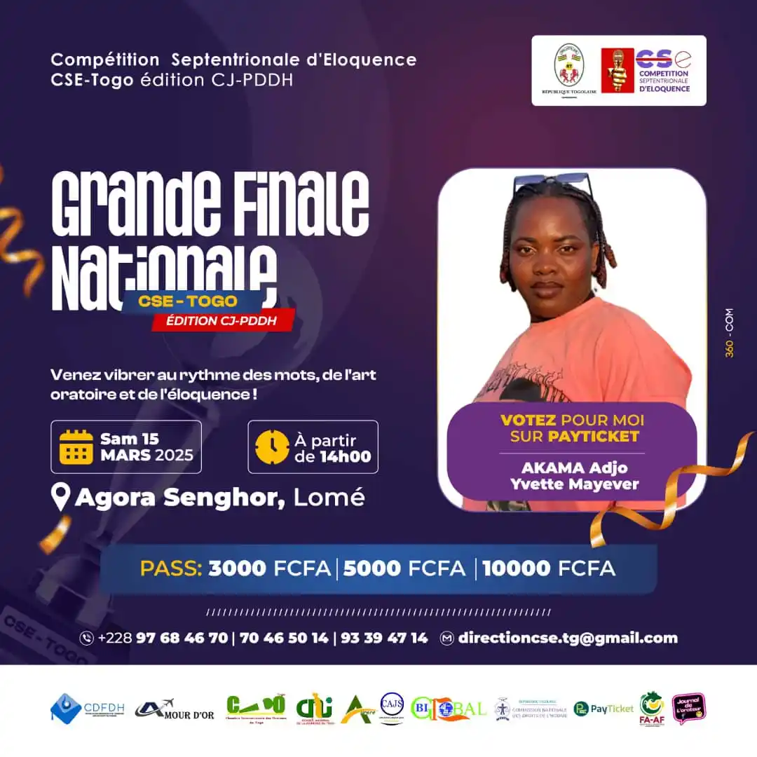 Image from Journal De L'orateur 228🇹🇬🎙️❤️: 📢 GRANDE FINALE NATIONALE – COMPÉTITION SEPTENTRIONALE D'ÉLOQUENCE CS...