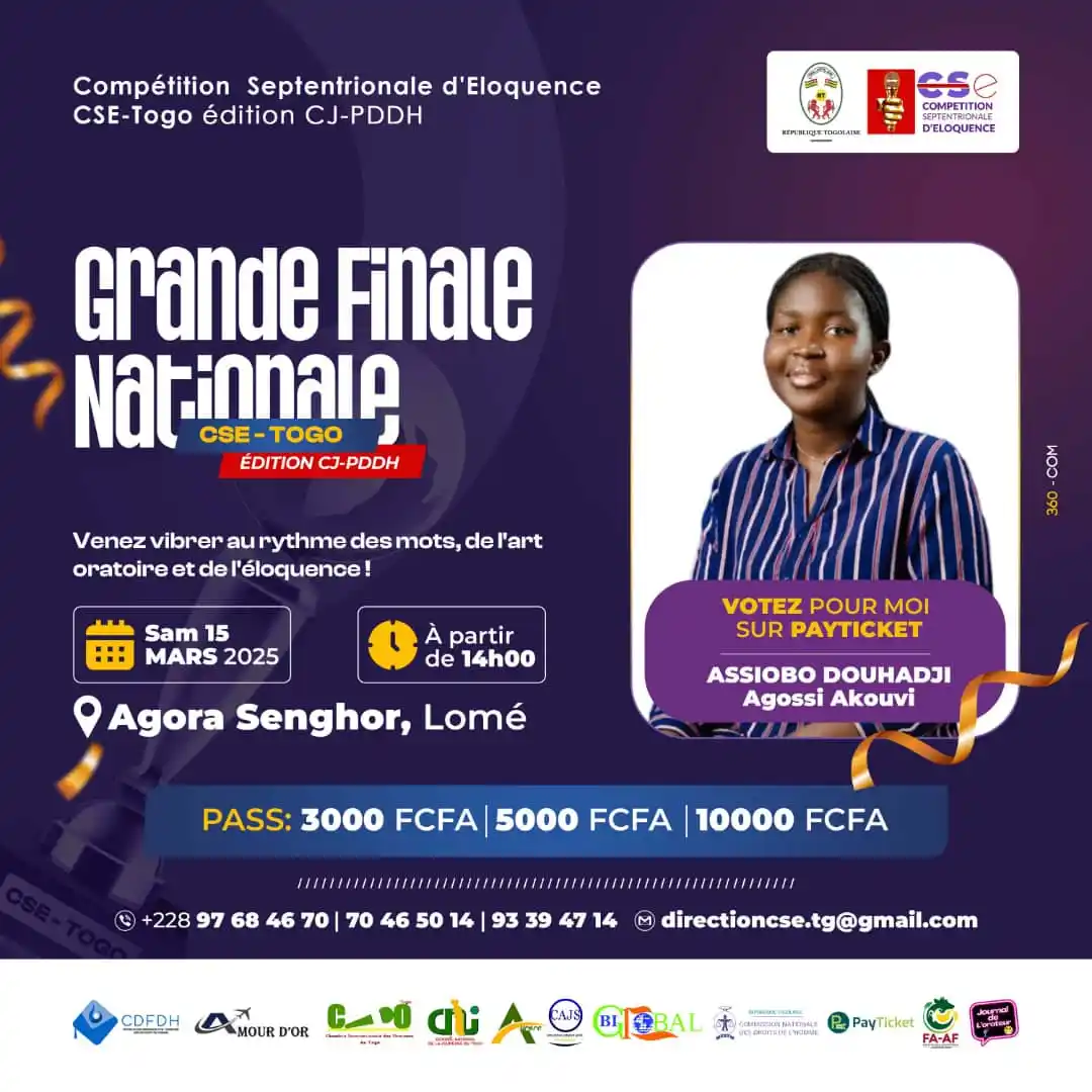 Image from Journal De L'orateur 228🇹🇬🎙️❤️: 📢 GRANDE FINALE NATIONALE – COMPÉTITION SEPTENTRIONALE D'ÉLOQUENCE CS...