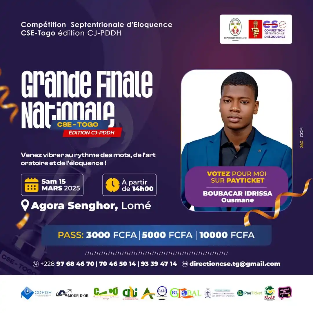 Image from Journal De L'orateur 228🇹🇬🎙️❤️: 📢 GRANDE FINALE NATIONALE – COMPÉTITION SEPTENTRIONALE D'ÉLOQUENCE CS...