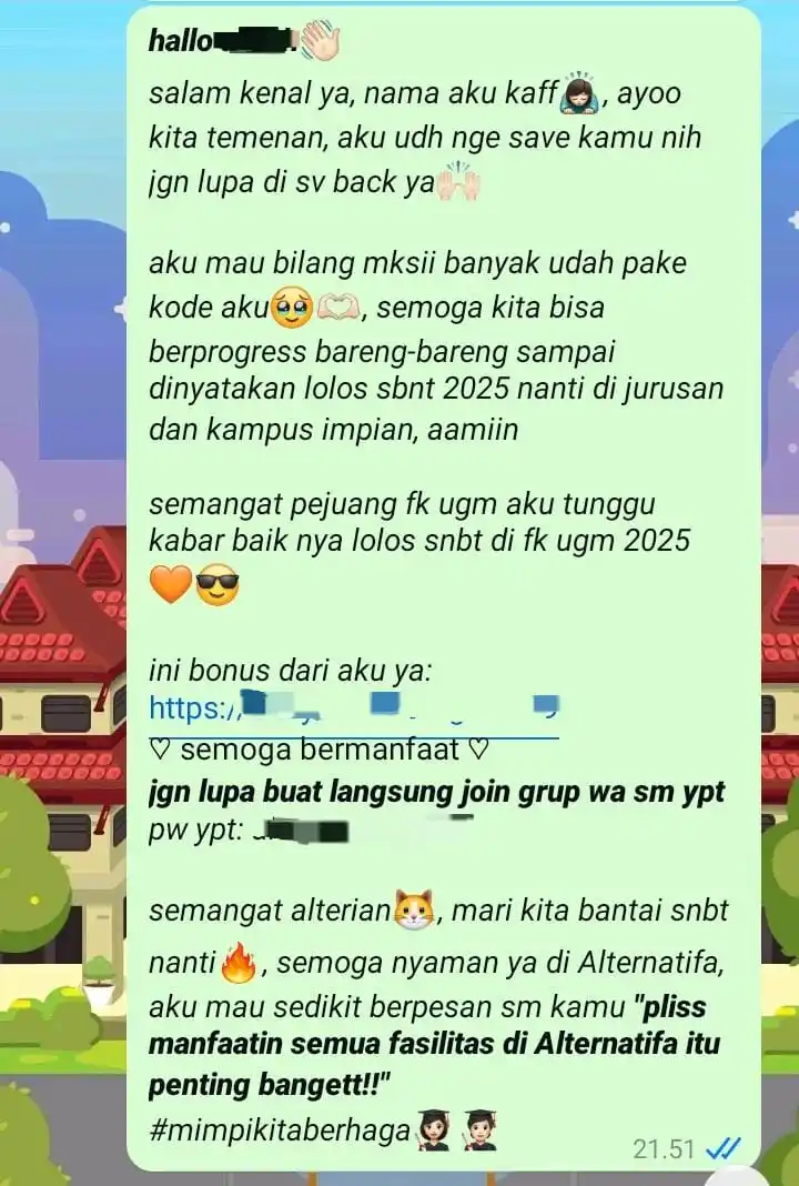 Image from Journey to SNBT📚🎀: _yg udh pake kode *ALT-STUDYPROGRES* dan udh konfirmasi lwt gform udh ...