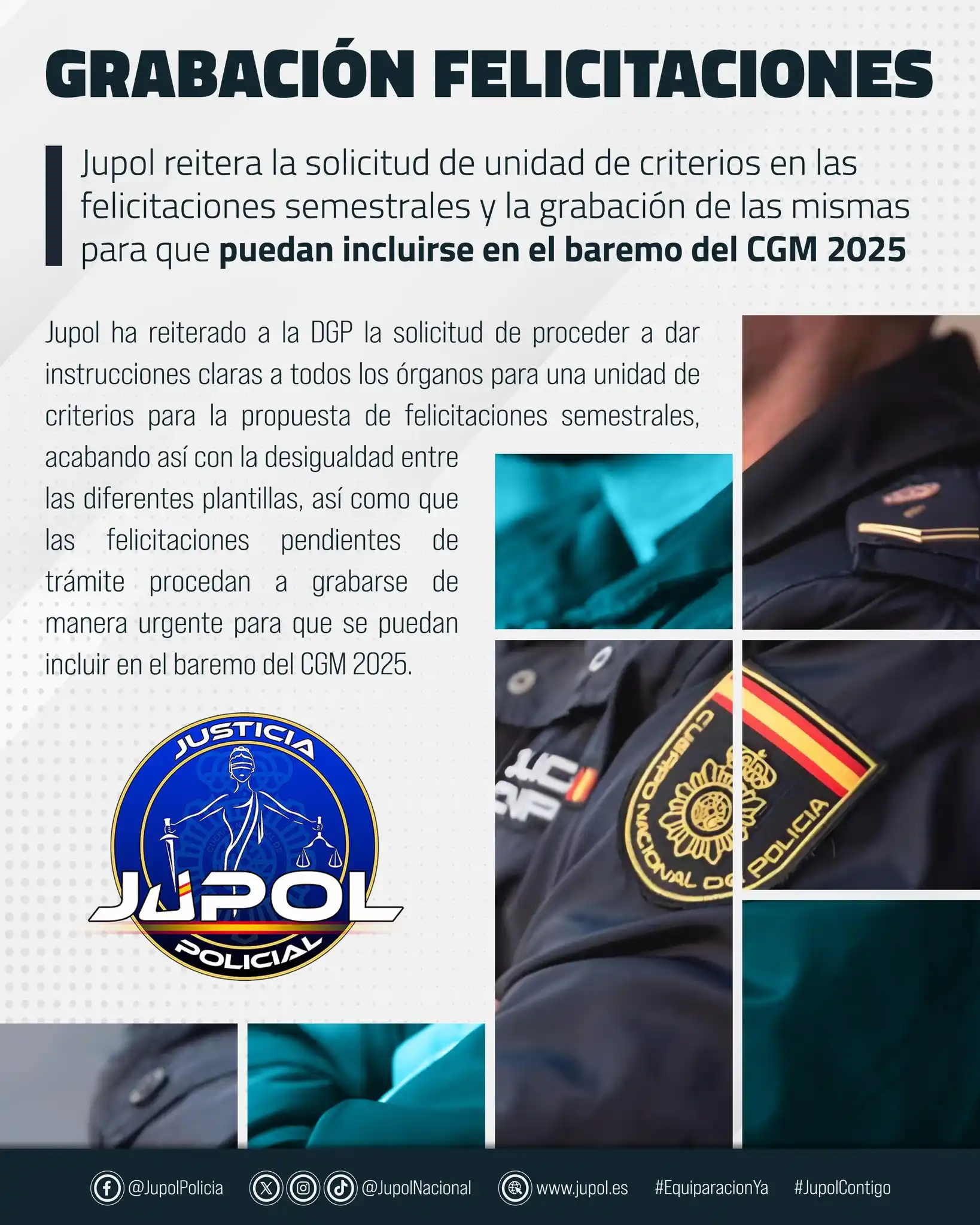Image from JUPOL: ✍️GRABACIÓN FELICITACIONES 👉JUPOL reitera la solicitud de unidad de ...