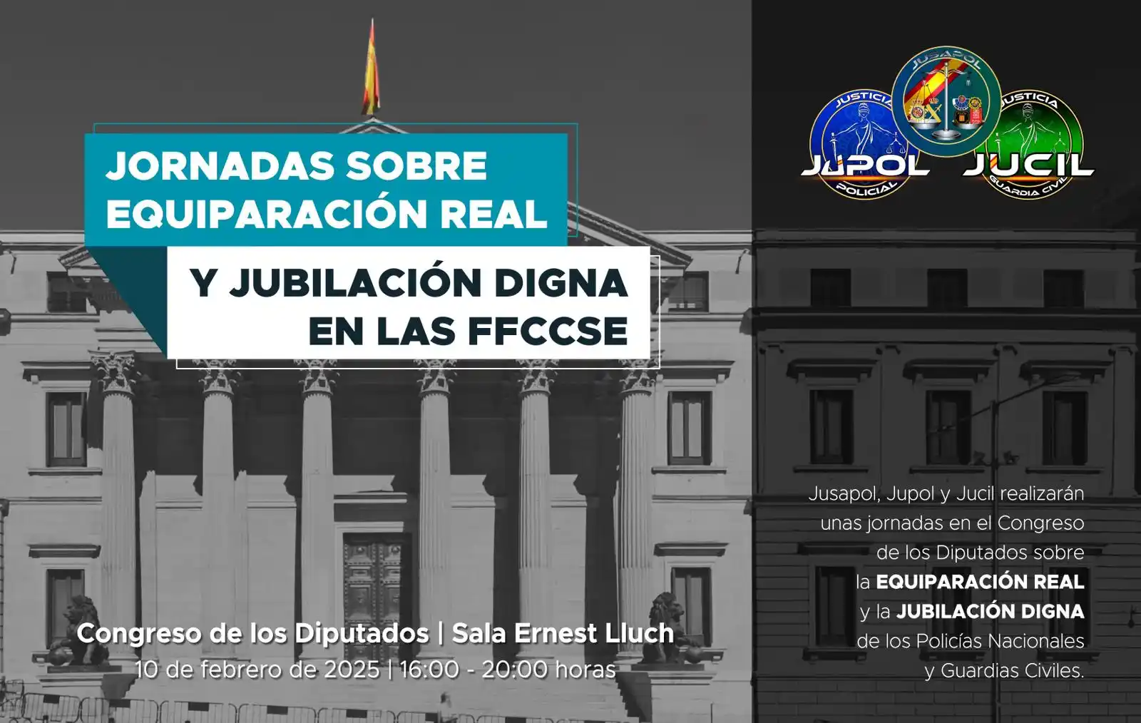 Image from JUPOL: 🤩Hoy lunes se celebran las jornadas sobre la Equiparación Real y la J...