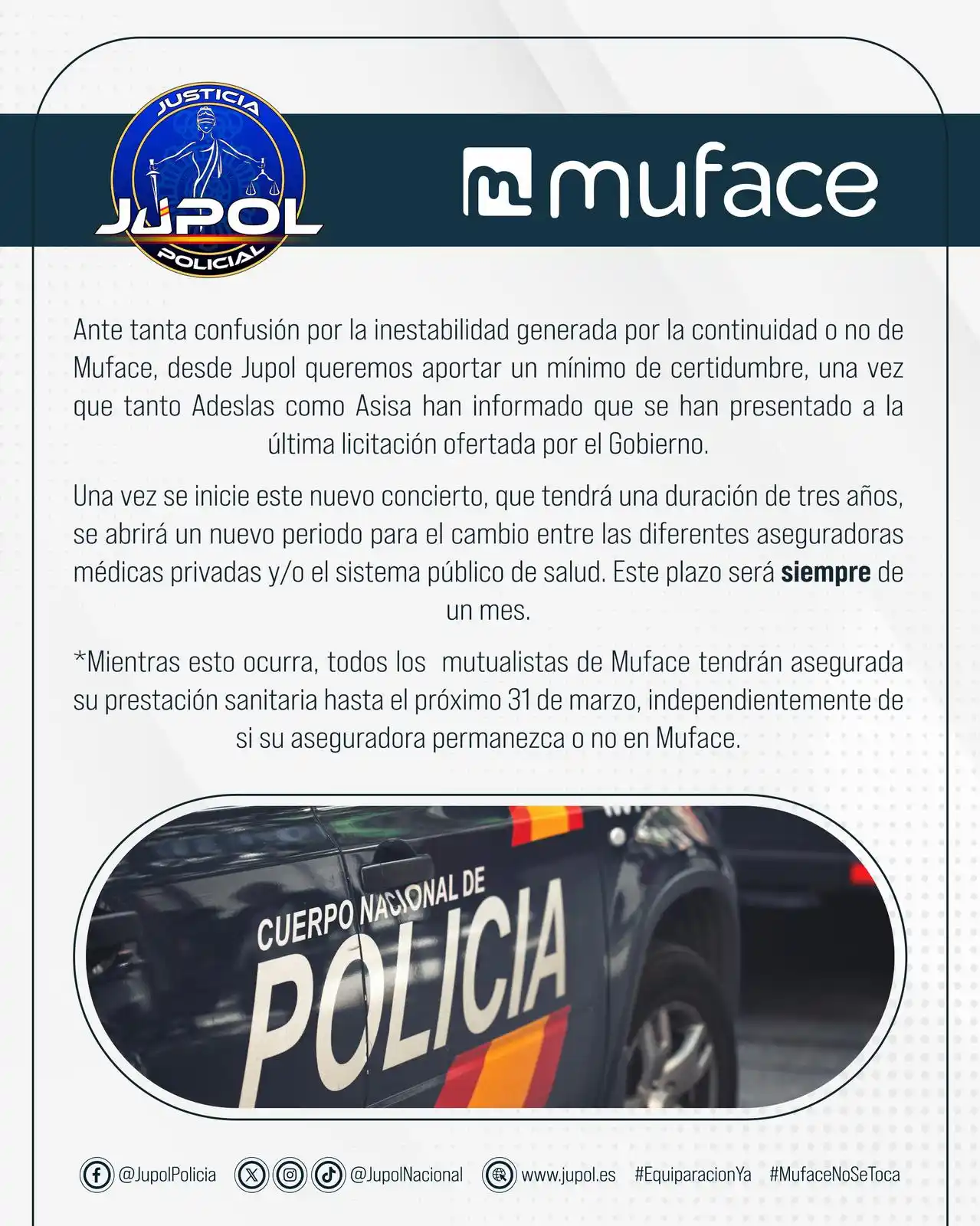 Image from JUPOL: 🧐MUFACE ✅Ante tanta confusión por la inestabilidad generada por la c...