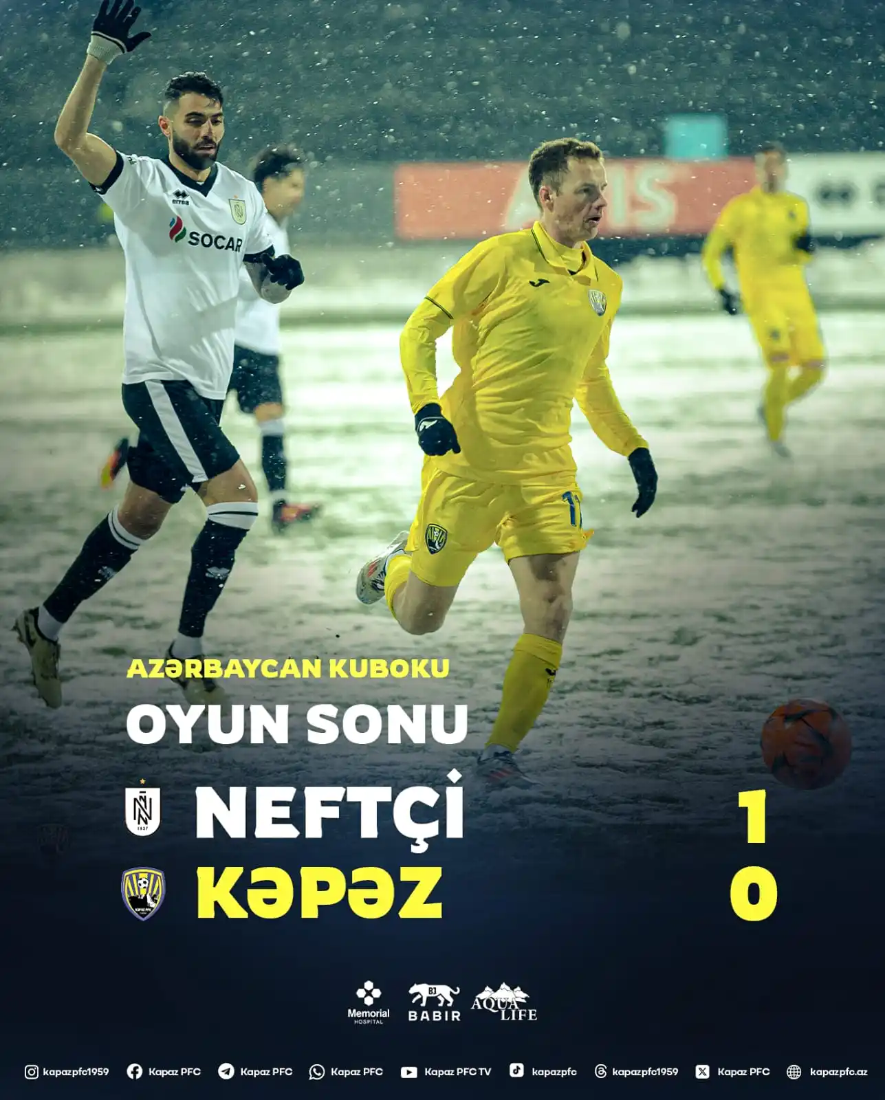 Image from Kapaz PFC: Oyun başa çatdı! 90’⏱️  "Neftçi" 1️⃣:0️⃣ "Kəpəz"  <a class="text-blue-...