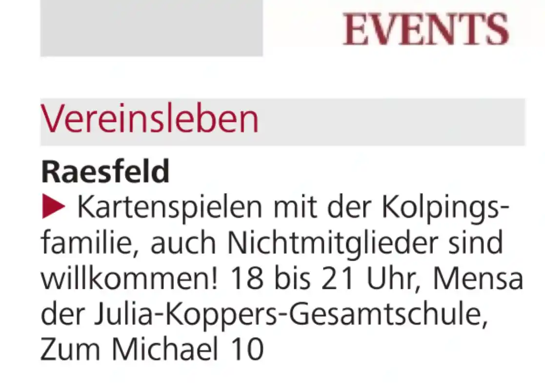 Kolpingsfamilie Raesfeld post