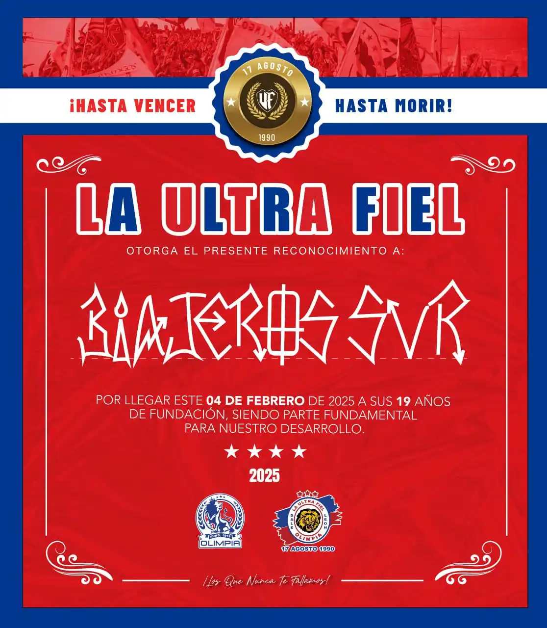 La Ultra Fiel post