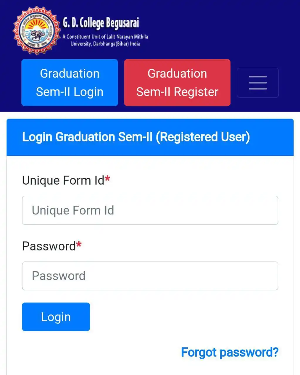 Lalit Narayan Mithila University Darbhanga ✅ post