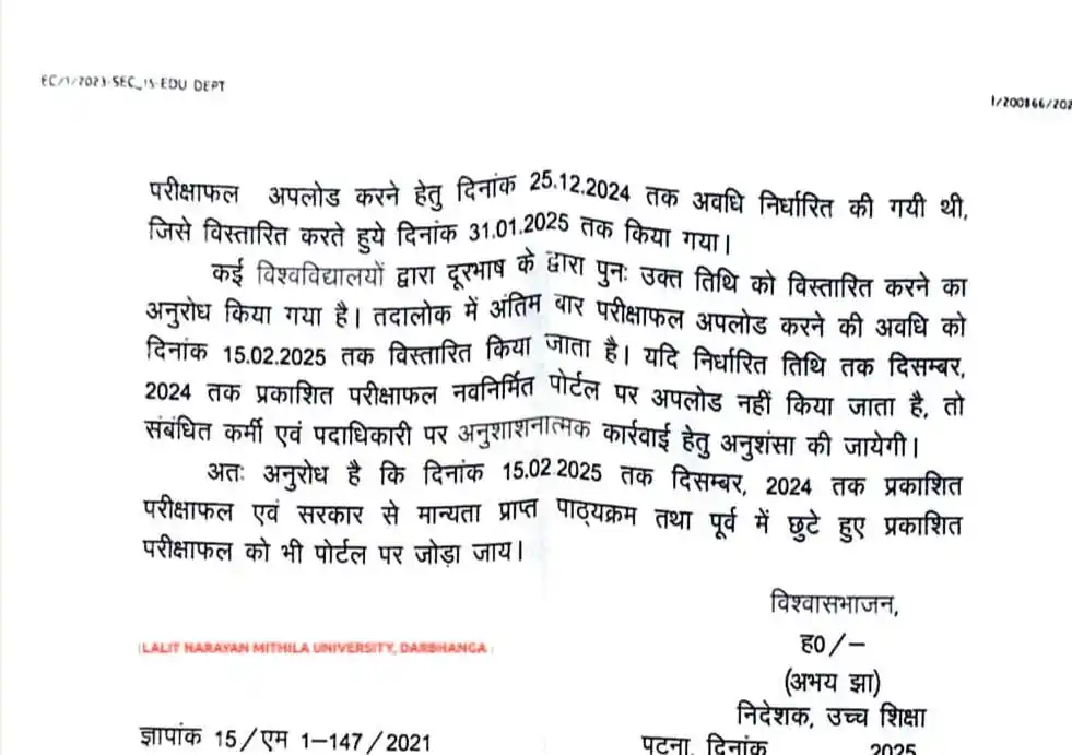 Lalit Narayan Mithila University Darbhanga ✅ post