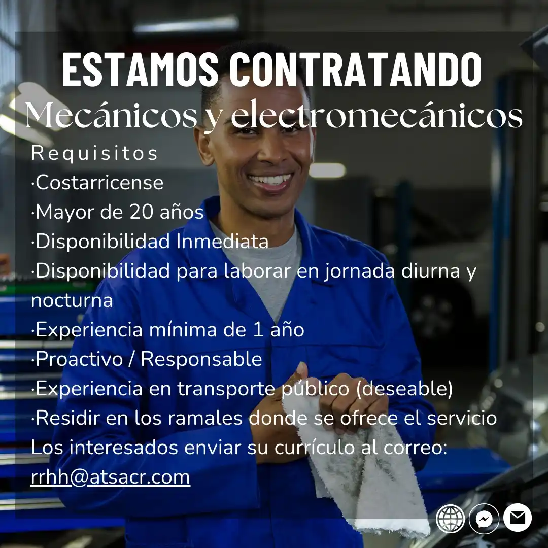Image from Linda Vista Seguimiento De Horarios ATSA: 📢 ¡Únete a nuestro equipo! 🔧🚍 Estamos en busca de mecánicos y elec...