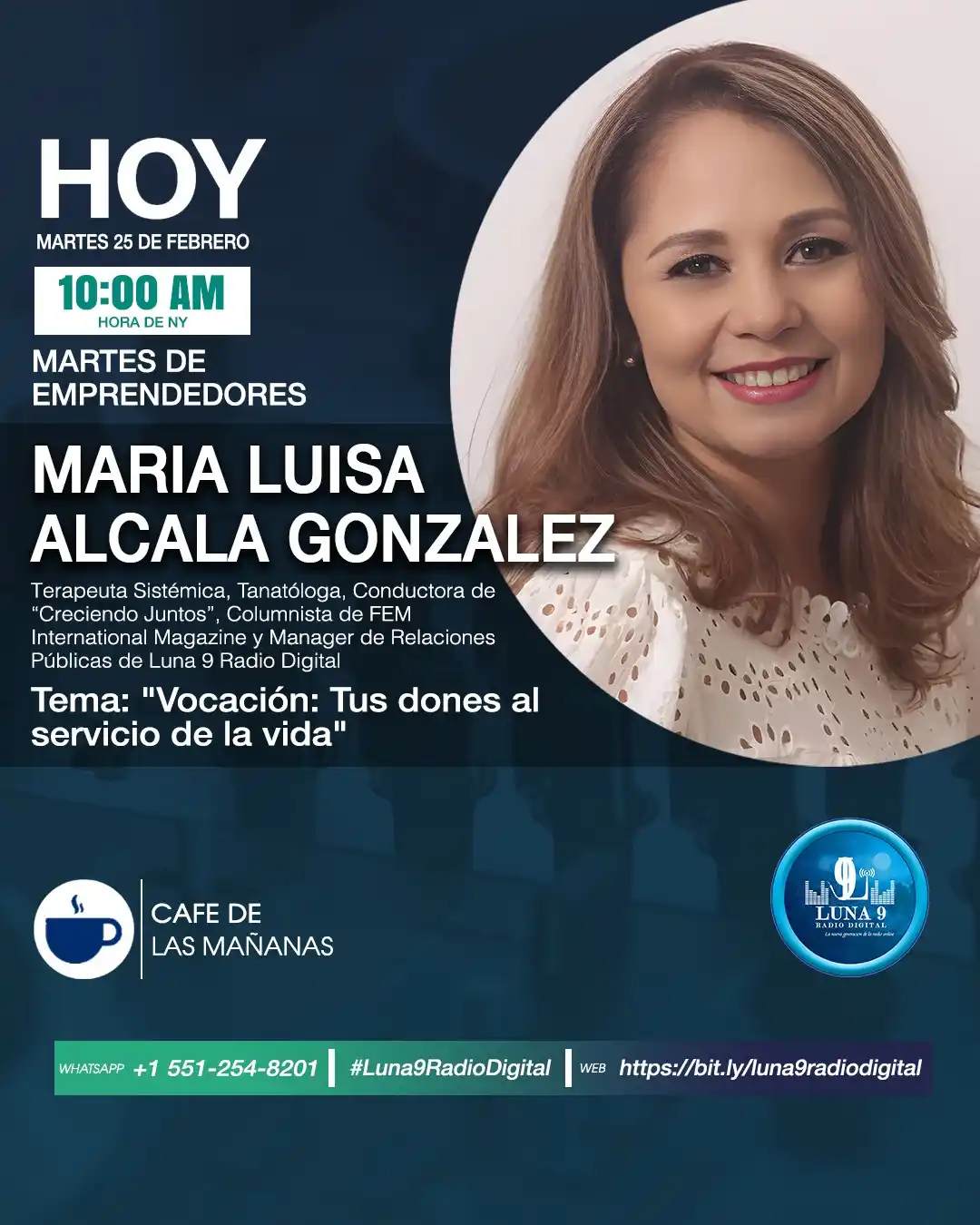 Image from Luna 9 Radio Digital: (((🔵))) ¡En vivo contigo! 🔵 "Vocación: Tus dones al servicio de la...