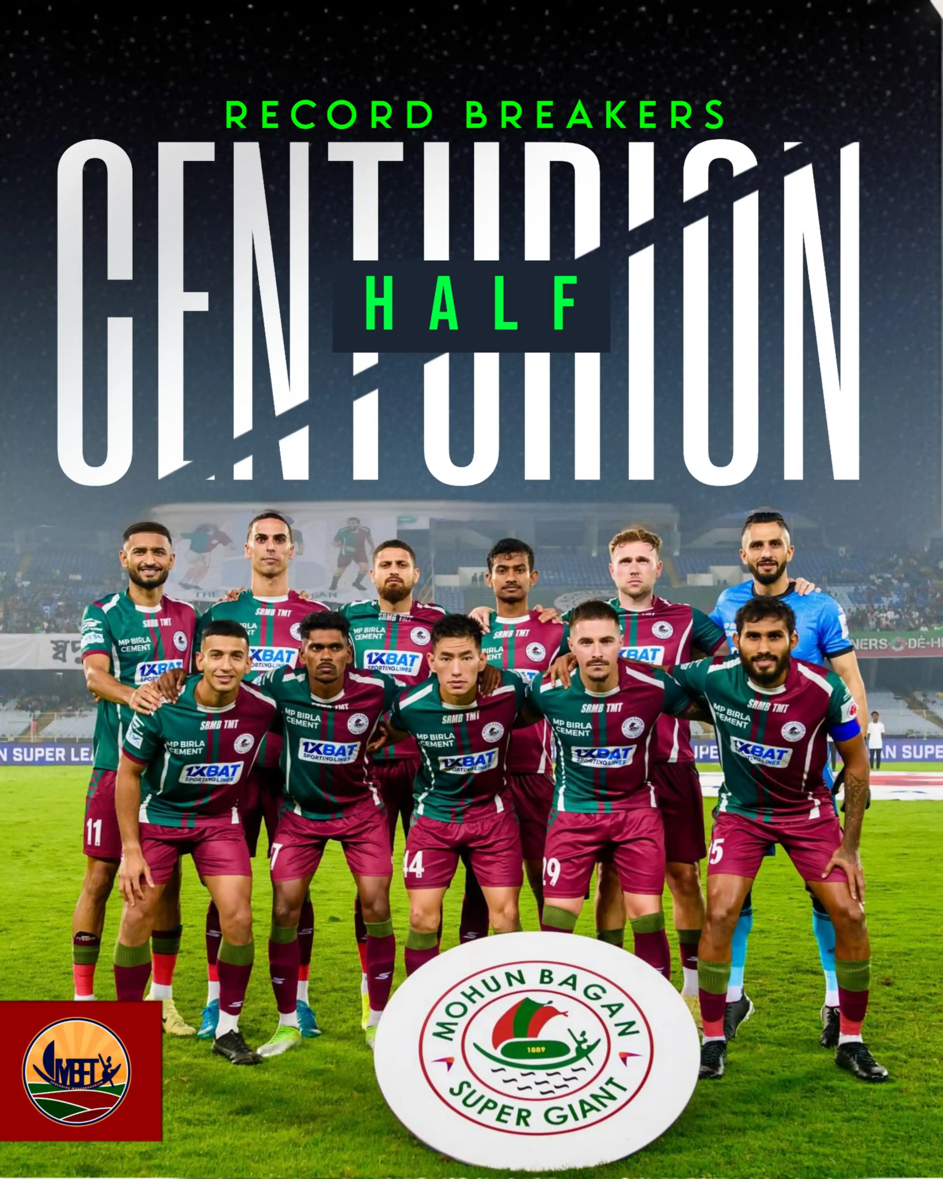 Image from MBFT : Mohun Bagan: 🚨 𝐑𝐄𝐂𝐎𝐑𝐃 🚨 5⃣2⃣ Points Haul for 🟢🔴 Mohun Bagan in ISL! Moh...