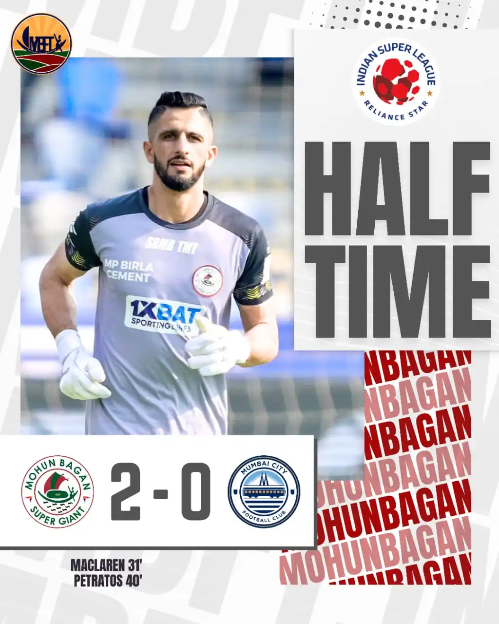 Image from MBFT : Mohun Bagan: Comfortable lead at the break courtesy to the strikes from MACCA and D...