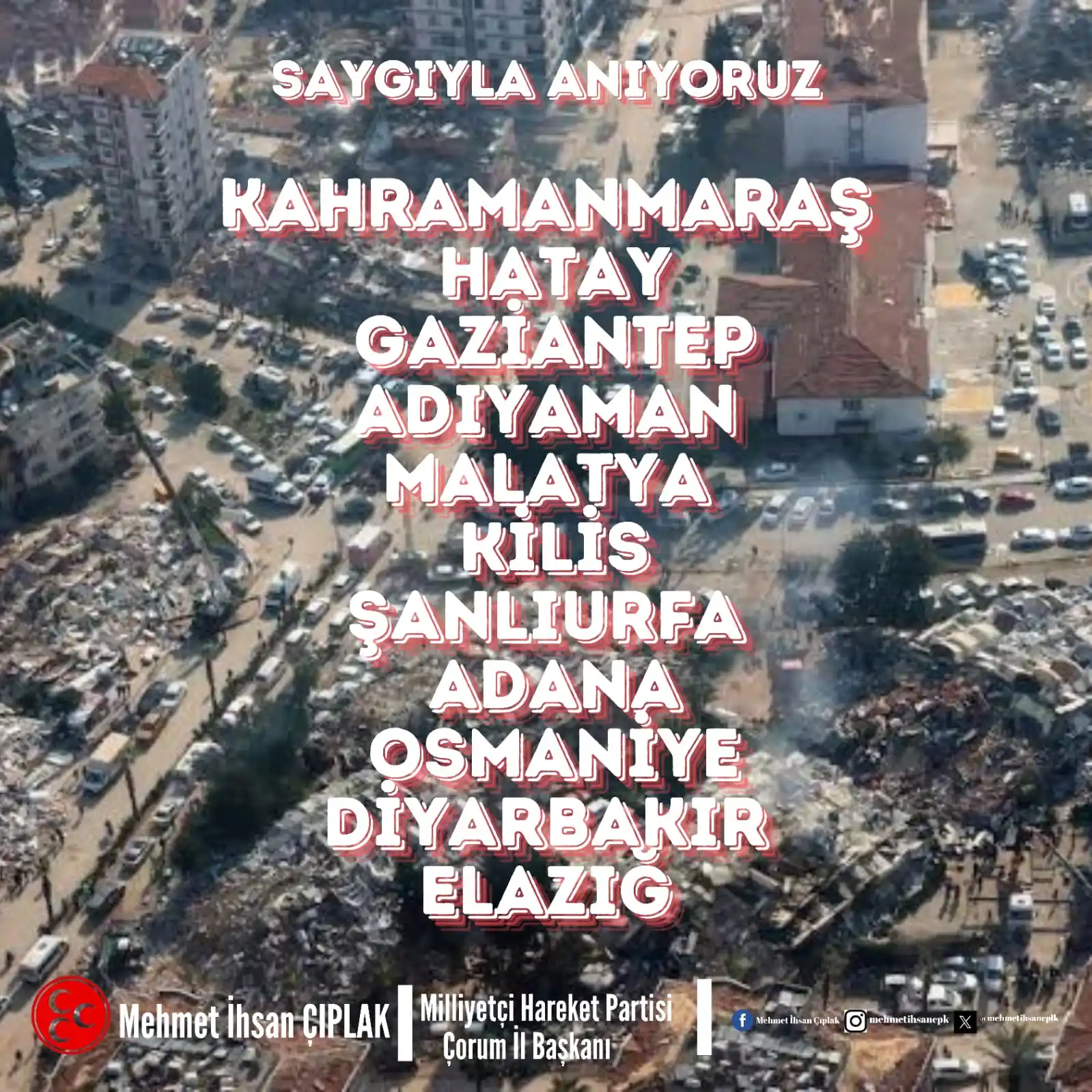 MHP Çorum İl Başkanlığı post