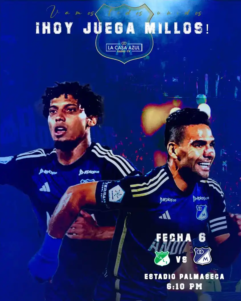 Image from Millonarios FC - Casa Azul Radio TV : 🗓️ ¡HOY TODOS A APOYAR AL EMBAJADOR! Los invitamos hoy desde las 5 ...