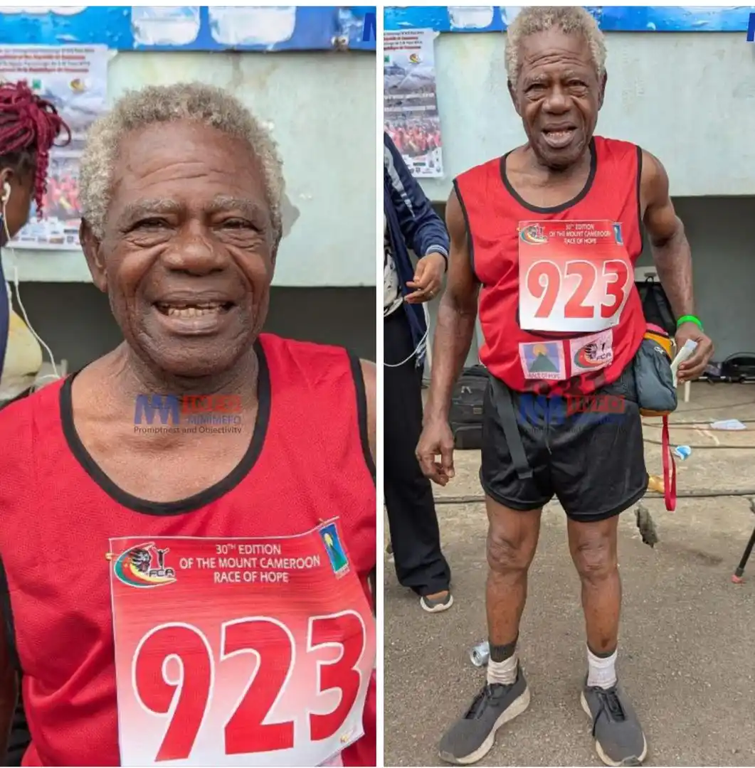 Image from Mimi Mefo Info (MMI) : Meet the oldest athlete in the Mount Cameroon Race of Hope: Tanague Et...