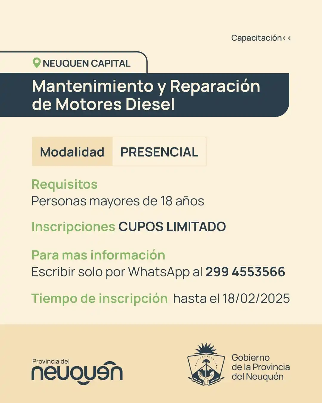 Image from Ministerio de Trabajo y Desarrollo Laboral: 📚 Capacitaciones 📚 📍 Provincia de Neuquén, Neuquén capital 👉🏻 L...