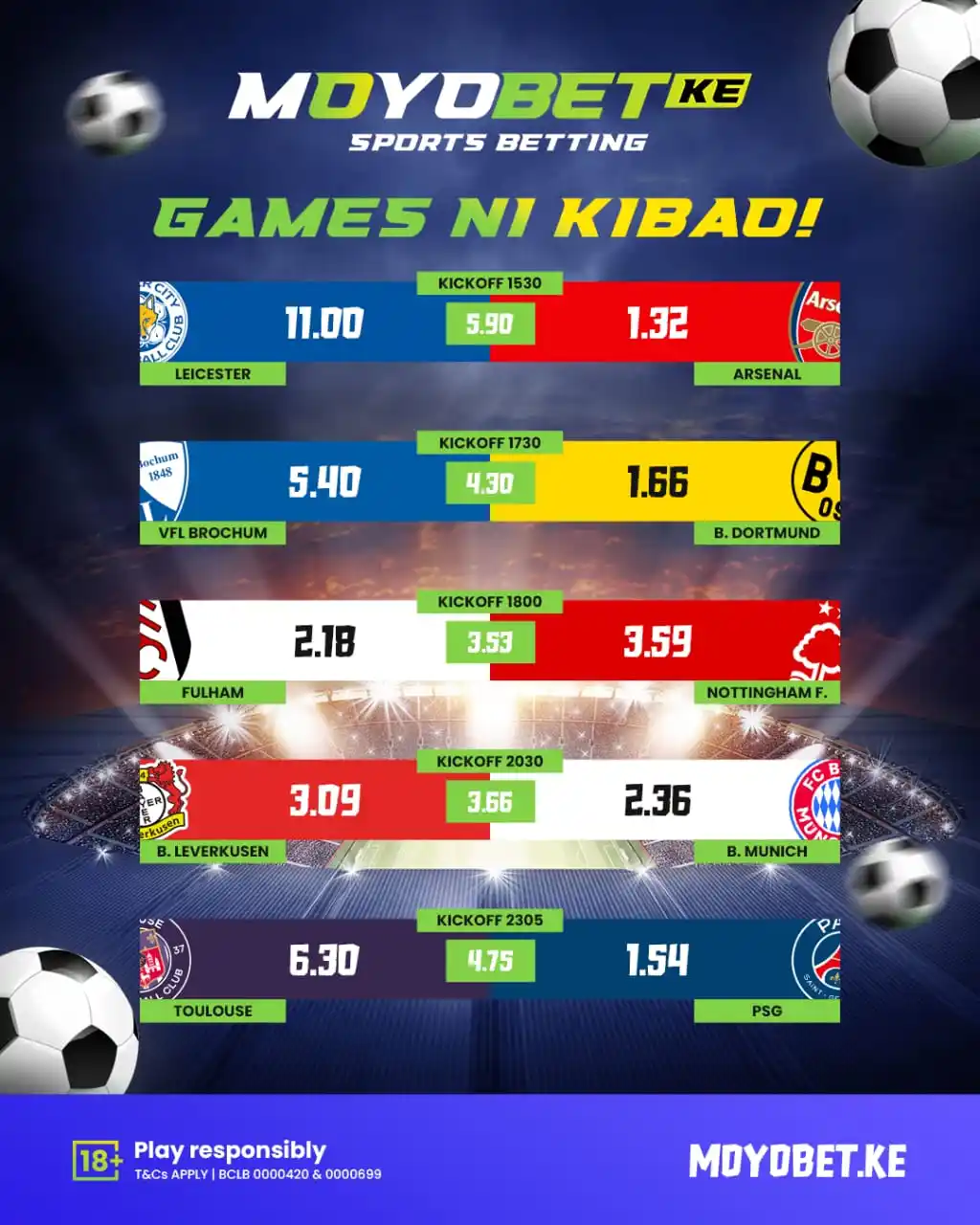 Image from Moyobet.ke: GAMES NI KIBAO! ⚽🔥 Big matches, big odds, big wins! 🤑 Place your st...