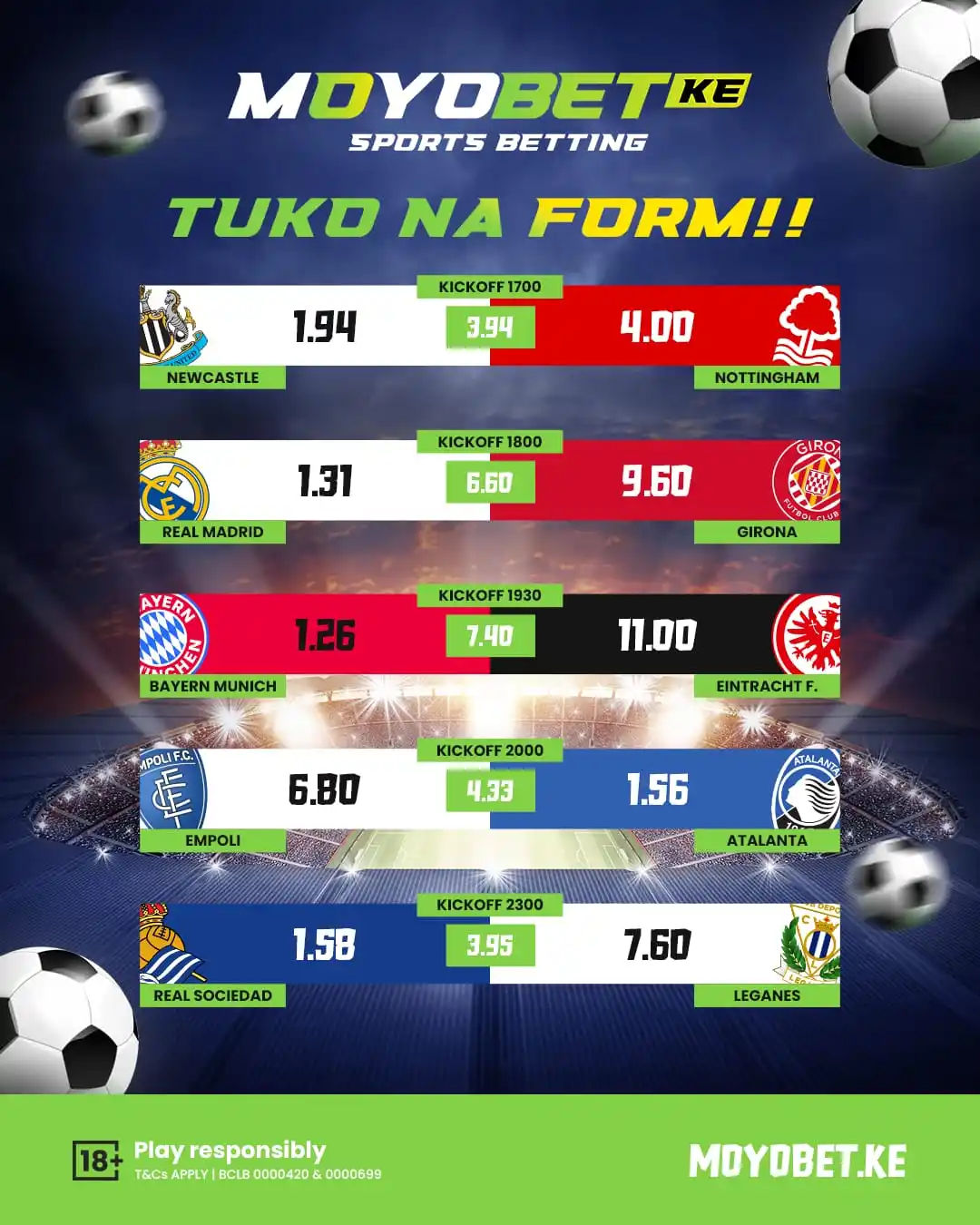 Image from Moyobet.ke: 🔥 TUKO NA FORM!! 🔥 Big Games, Bigger Odds! 💰 Who are you backing to...