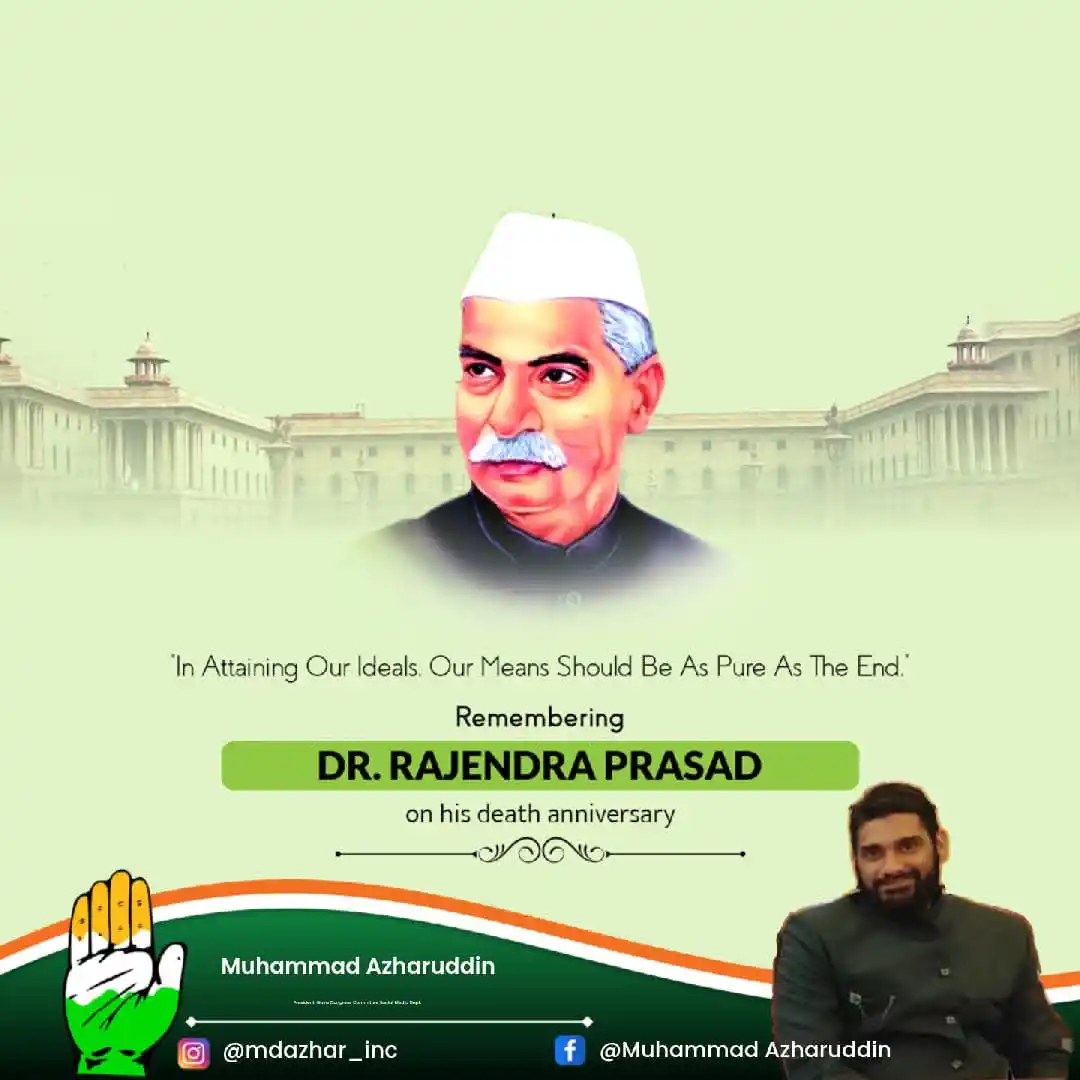 Image from Muhammad Azharuddin: We pay tribute to the first President of India Dr Rajendra Prasad on h...