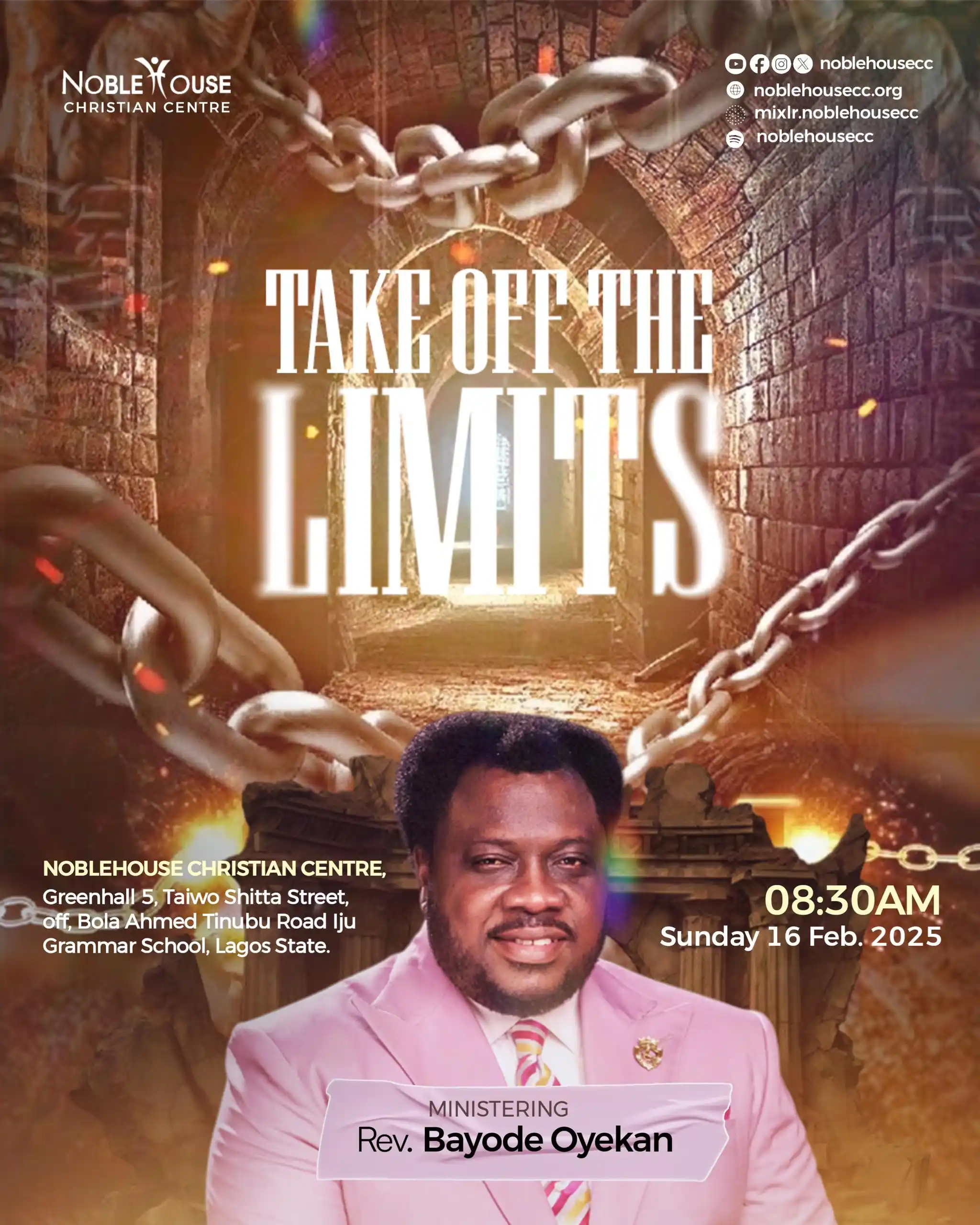 Image from Noblehouse Christian Center: IT'S TIME TO SHATTER THE CEILING! 💥🔓 Join us TOMORROW at 8:30 AM fo...