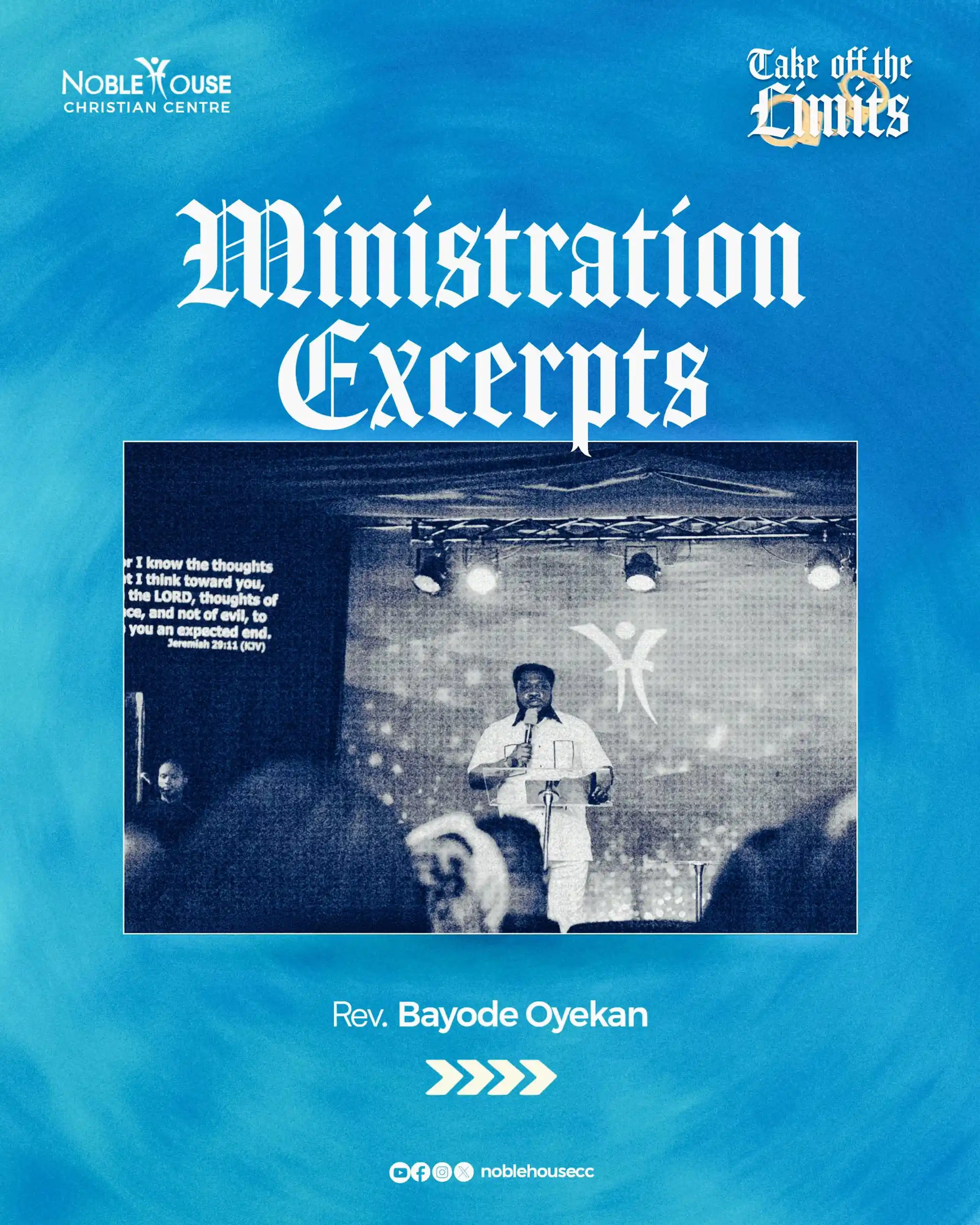 Image from Noblehouse Christian Center: There is a “working out” of all the instructions and prophecies releas...