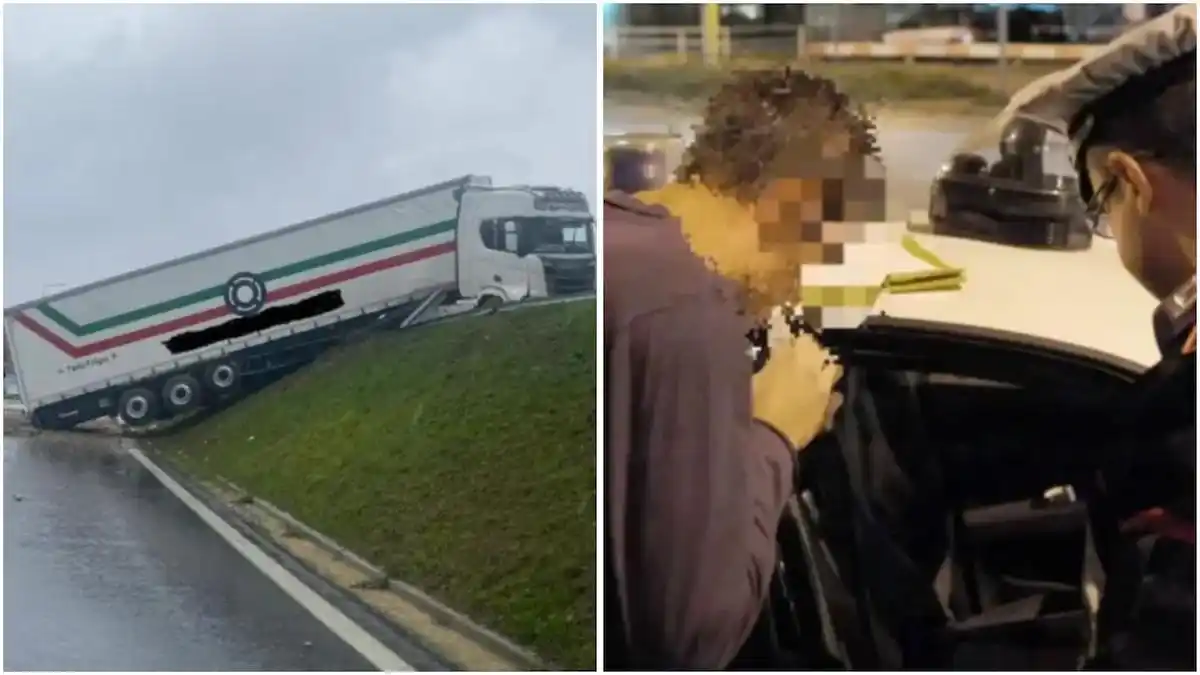 Image from Nordest24: *Palmanova, camion finisce sulla scarpata laterale in autostrada: il c...