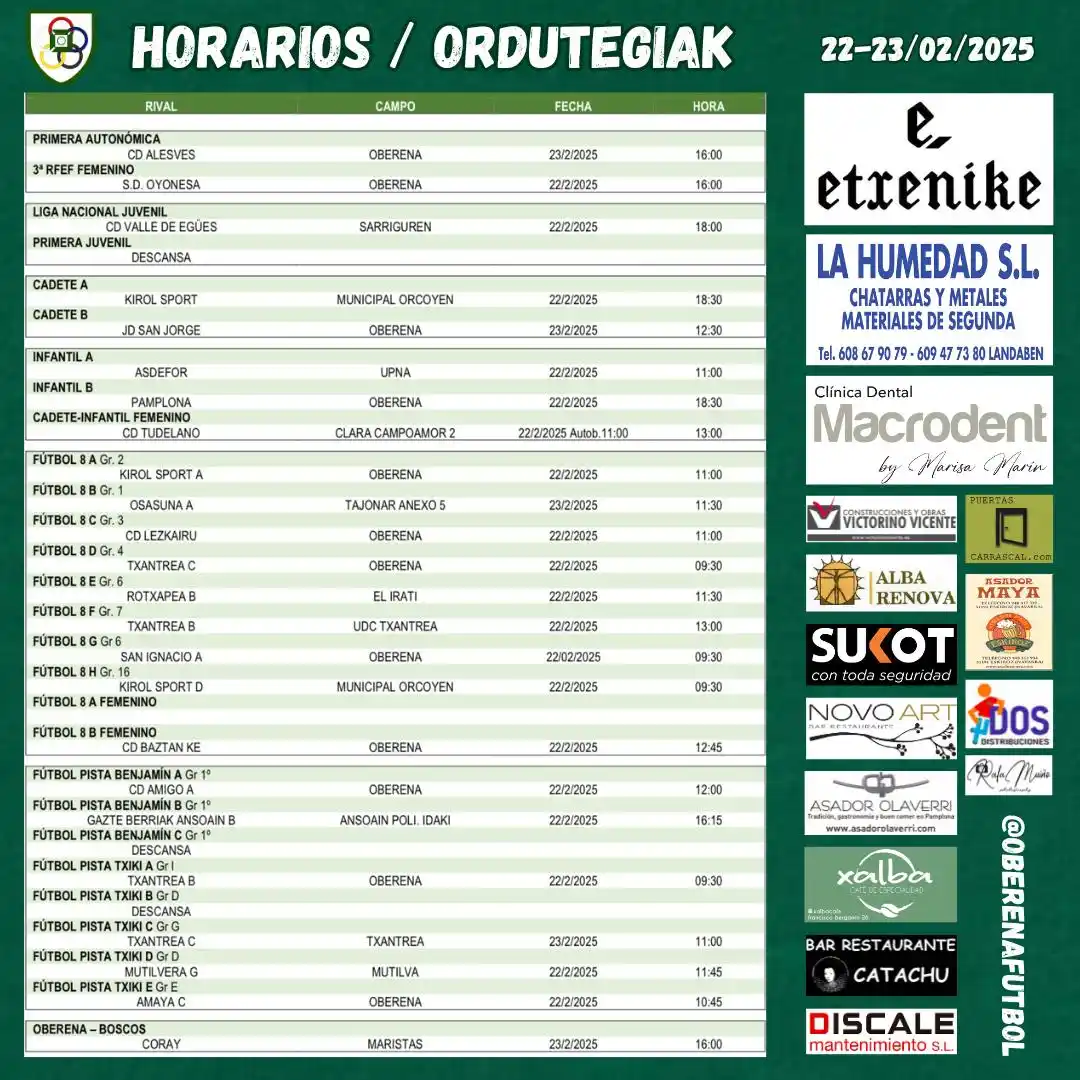Oberena Fútbol post