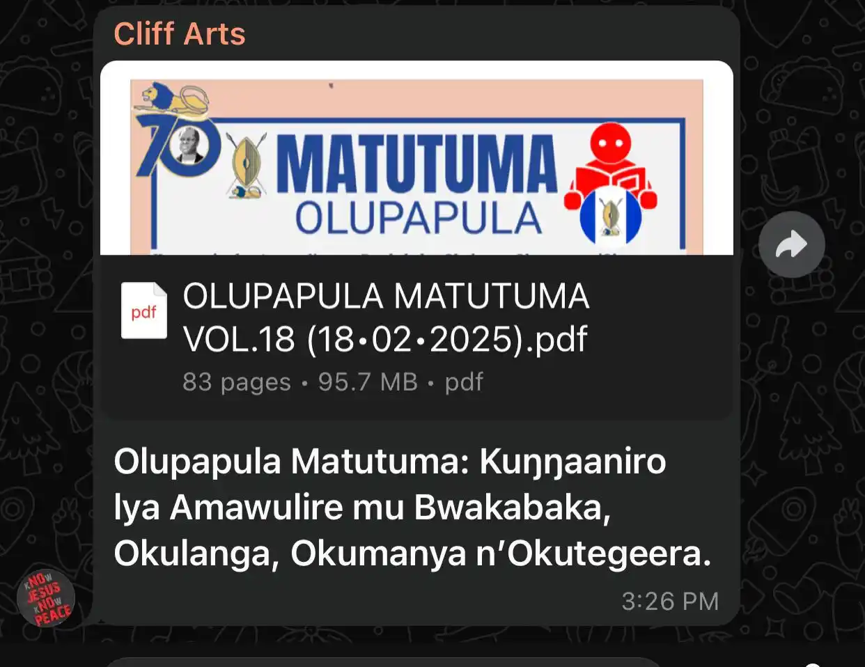 Image from OLUPAPULA MATUTUMA: Tubategeeza nti Olupapula lufulumye🥰👏👏👏...