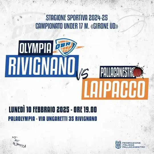 Image from OLYMPIA BASKET RIVIGNANO: 🏀⚡️It’s GameTime⚡️🏀 Stasera al PalaOlympia...